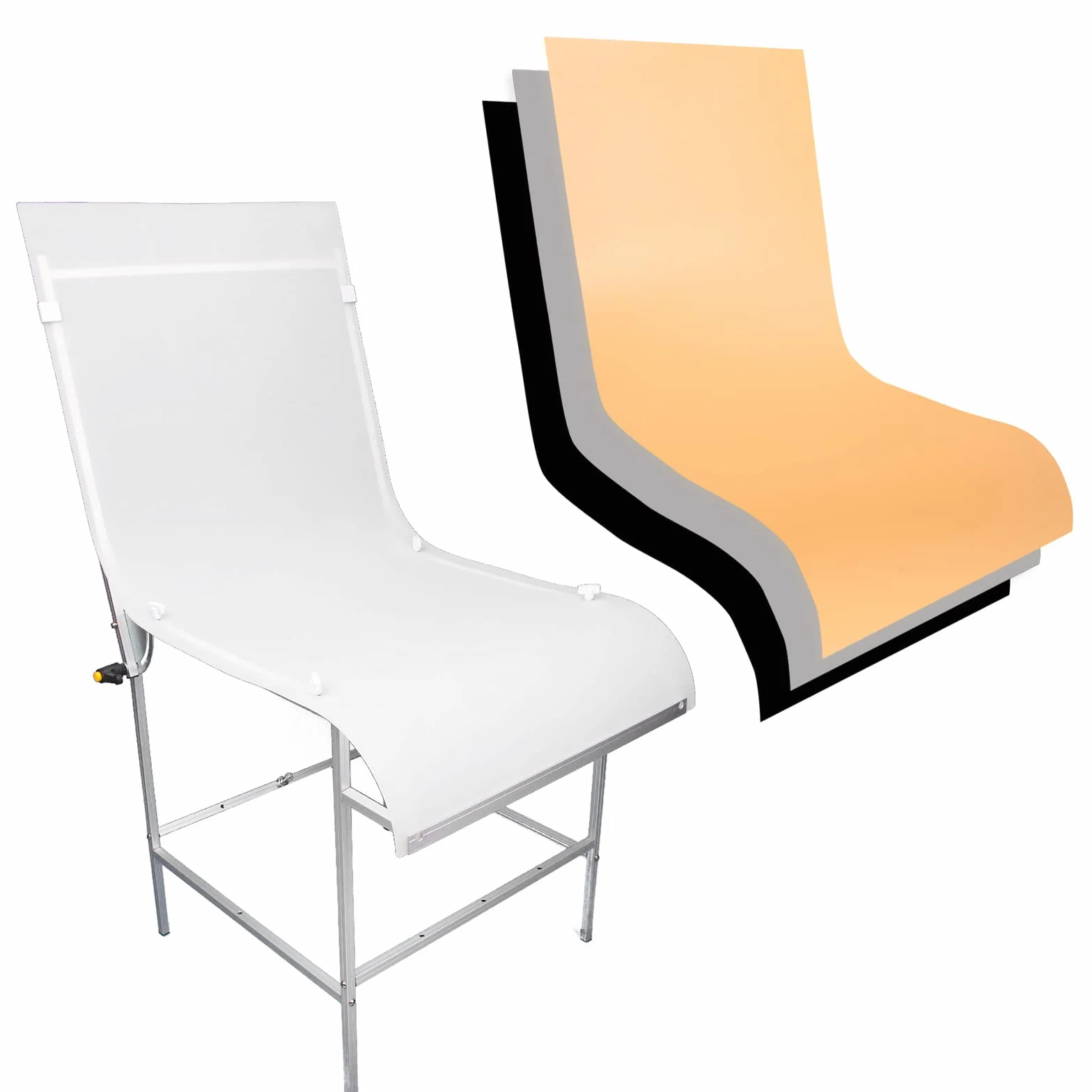 Tavolo da Tiro Fotografico con 3 Fondali in PVC, 60 x 130 cm Still Life Shooting Background Stand, Pieghevole e Portatile per e-commerce Prodotto Foto e Visualizzazione del Prodotto