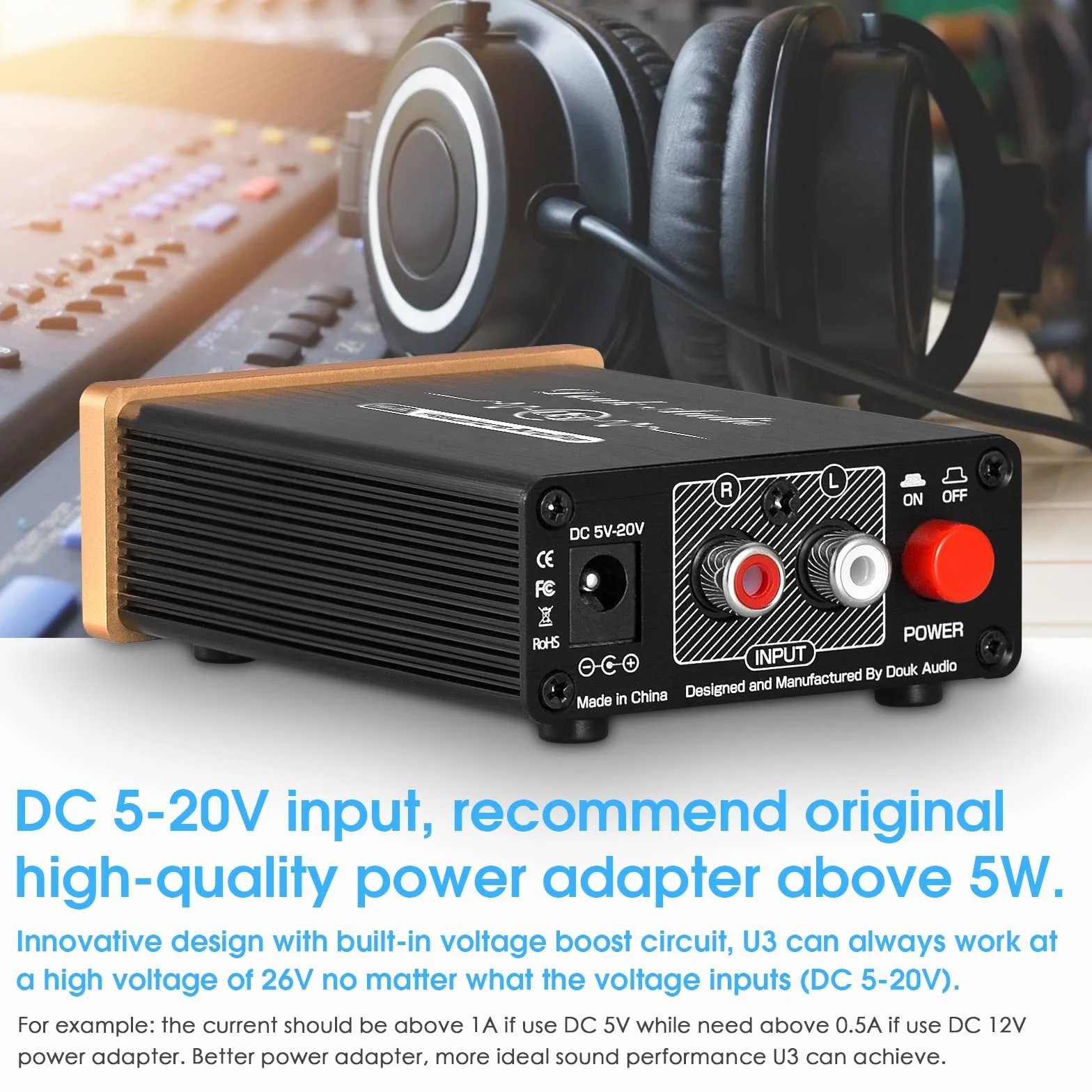 Douk Audio U3 Mini Amplificatore per cuffie stereo classe A