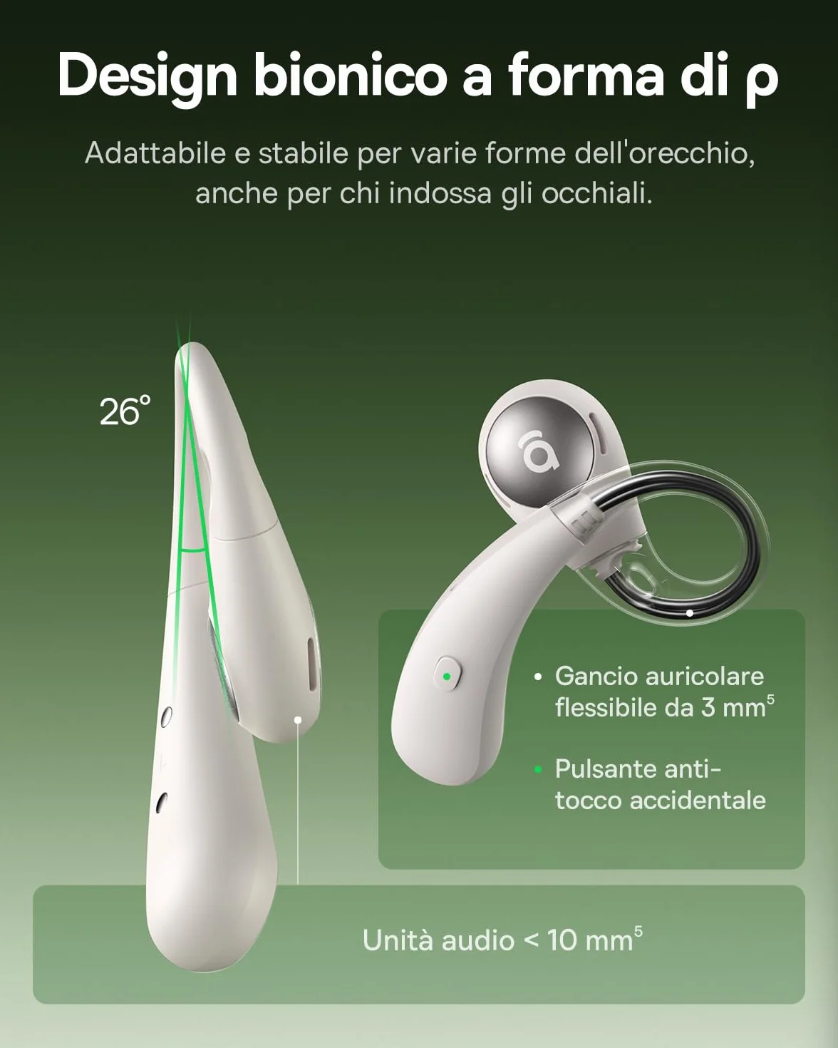 Baseus Eli Sport2 Open Ear Cuffie, Cuffie Sportive Open Ear con Curva di Comfort a S, 45H di Autonomia, SuperBass 2.0, IPX7, Bluetooth 6.0, Chiamate Chiare con 4 Microfoni AI