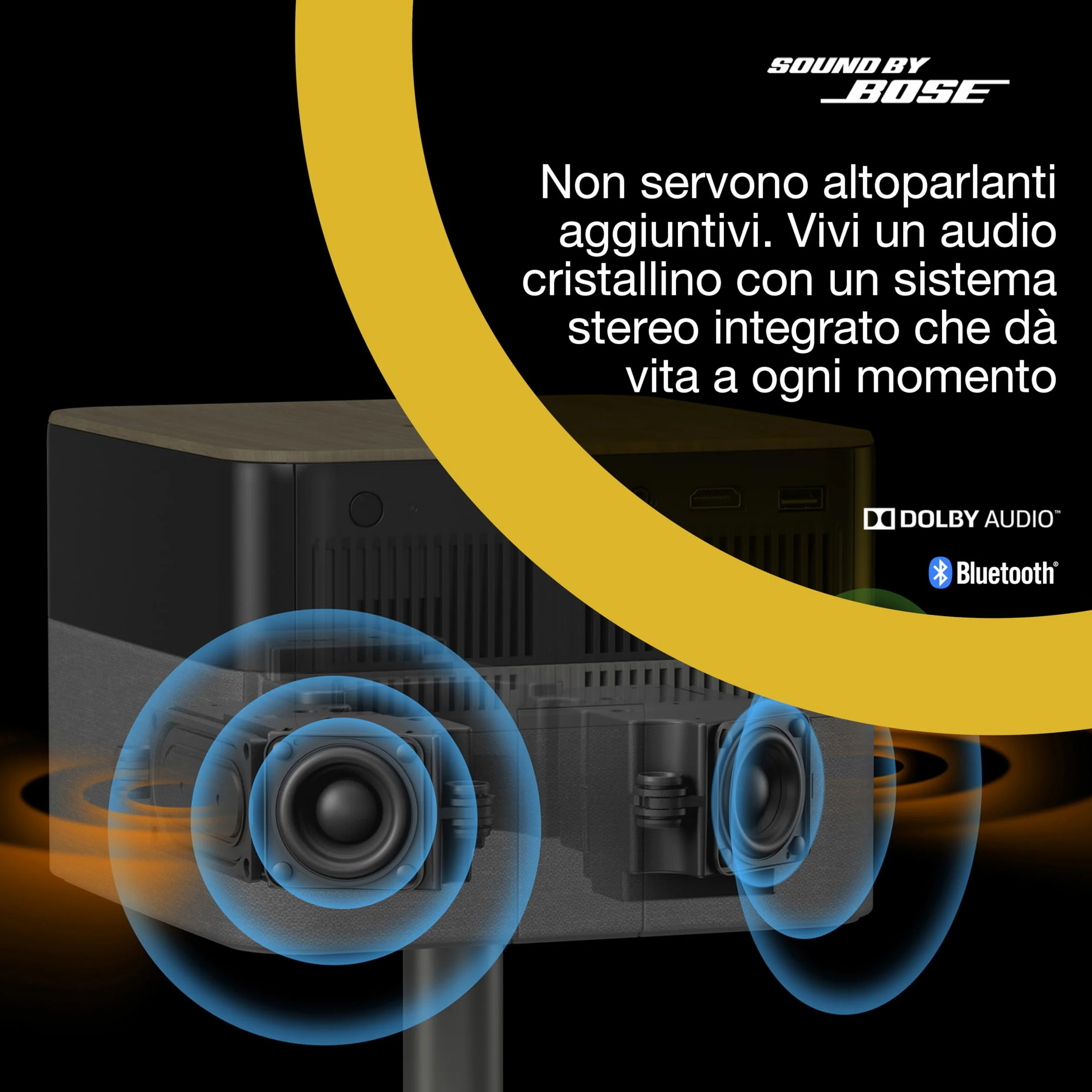Epson Lifestudio Plus EF-72 | Videoproiettore per Smart TV portatile 4K PRO-UHD | 1.000 lumen | 3LCD x RGB-LED | Sound by BOSE| Google TV | Configurazione semplice | Display 150'' | Garanzia 5 anni
