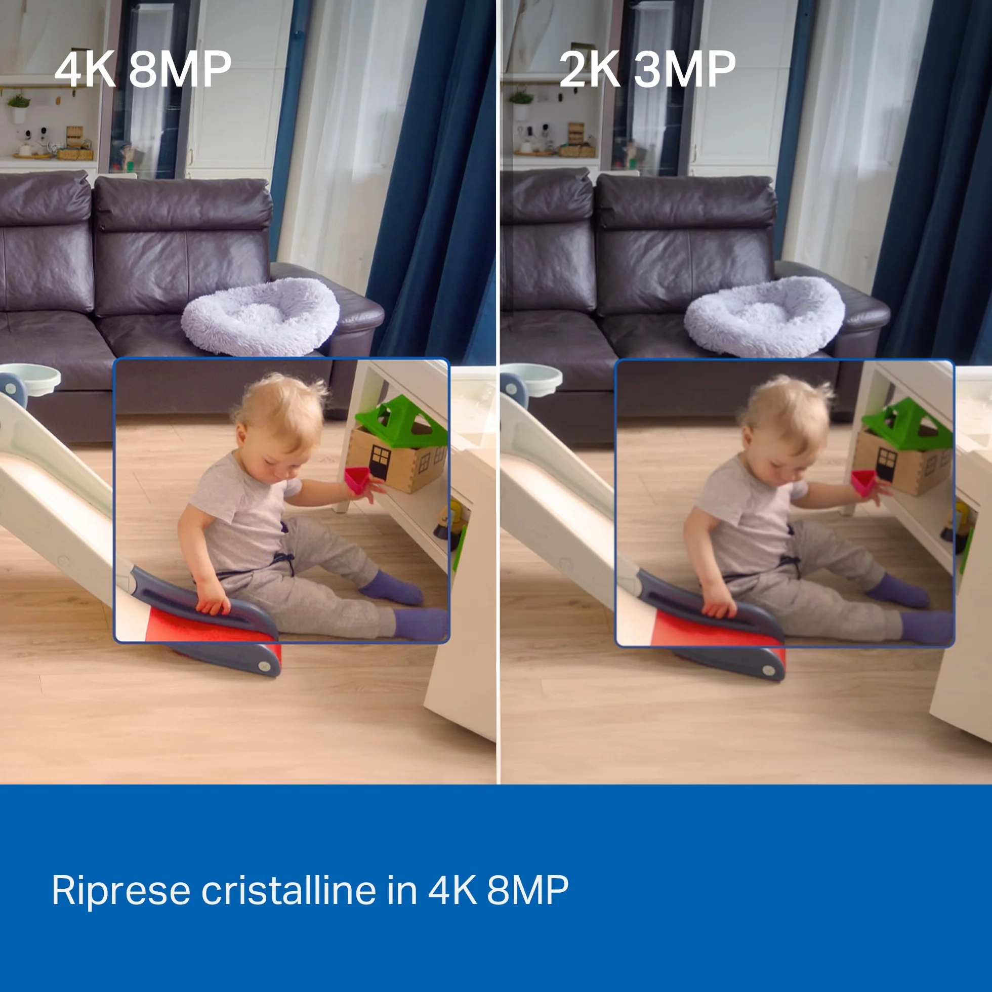 Tapo C260 4K 8MP Telecamera WiFi Interno, Rilevazione e Notifiche Smart AI, Riconoscimento Facciale, Visione Notturna Migliorata, Compatibile con Alexa, Modalità Avanzata di Privacy, Block Zones