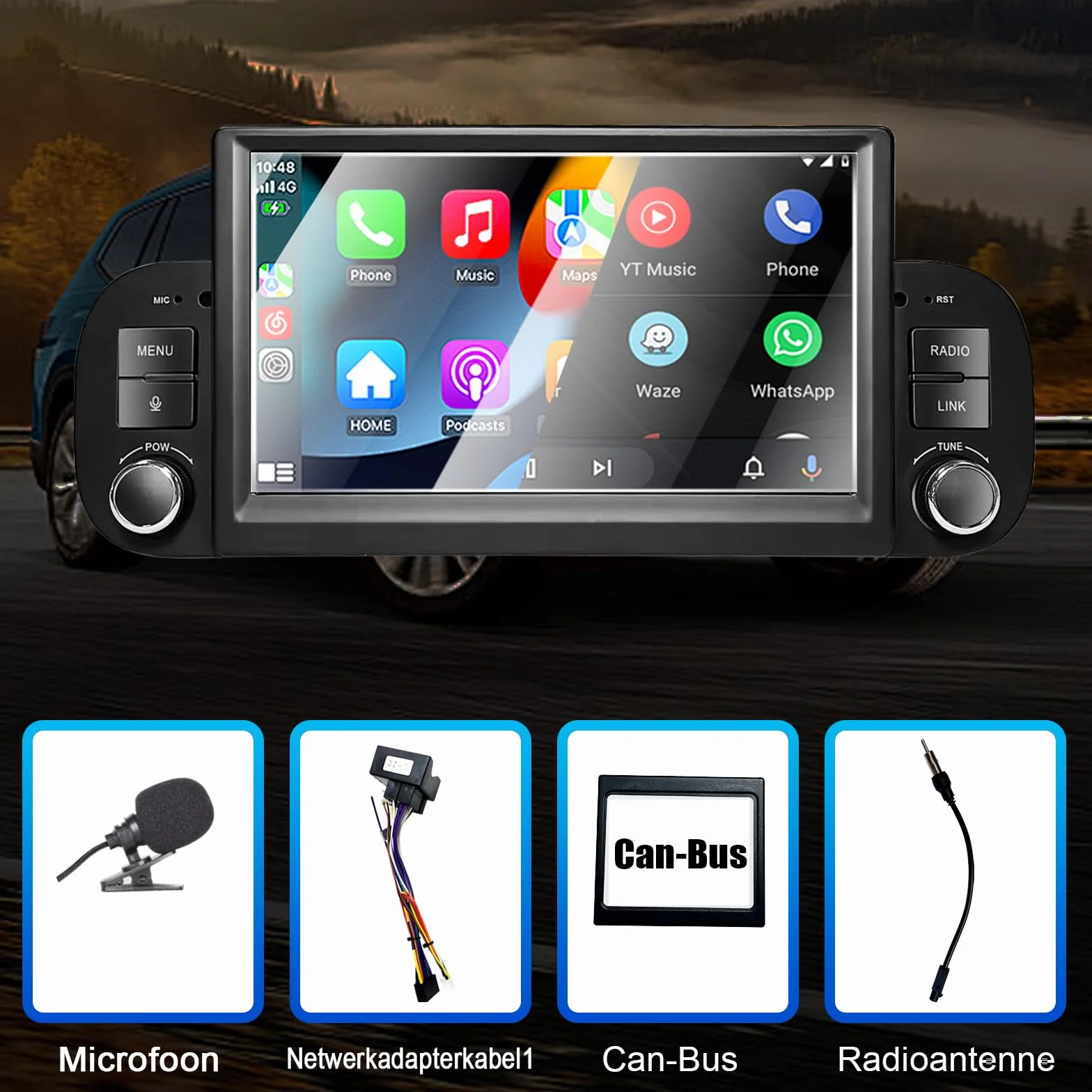 [Alta Potenza] Liulbobu Autoradio per FIAT Panda 2013 2014 2015 2016 2017 2018 2019 2020 con 7" Touchscreen Autoradio Wireless Carplay & Android Auto,Bluetooth Mirror Link/RDS AM/FM/USB/DSP