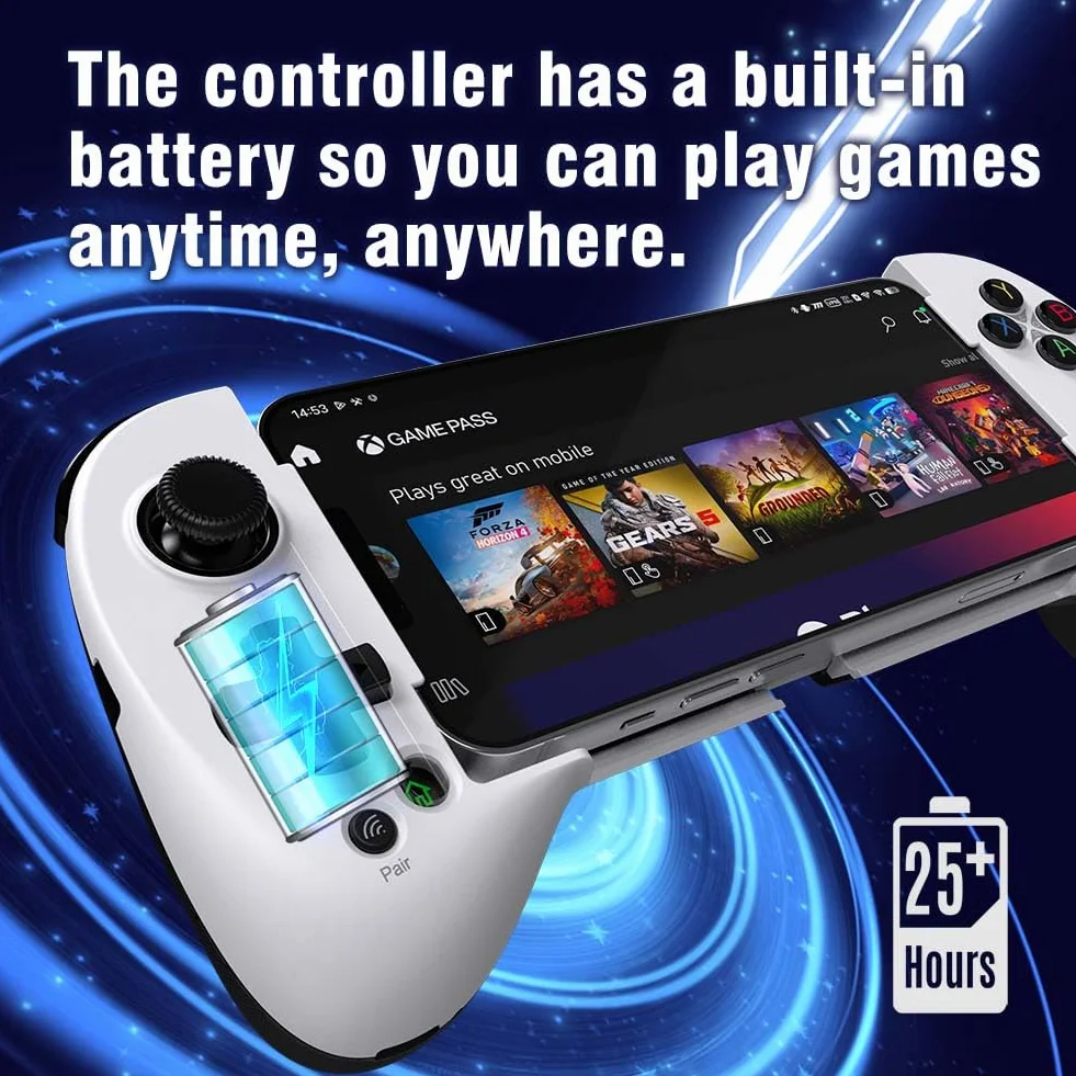 ShanWan Controller Smartphone Android/iOS, Controller di Gioco Mobile con Leva di manovra regolabile per Xbox Cloud Steam Link GeForce Now MFi Arcade Games [android,ios] (Bianca)