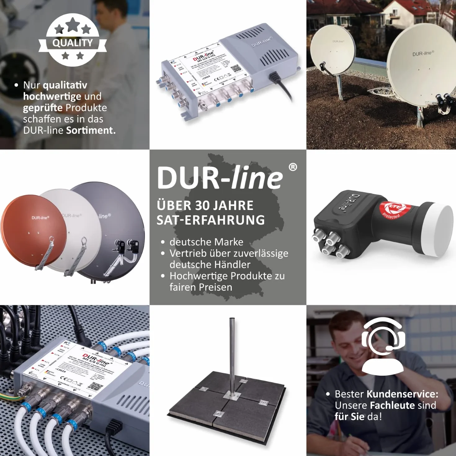DUR-line Select - Parabola satellitare in alluminio, 75 cm/80 cm