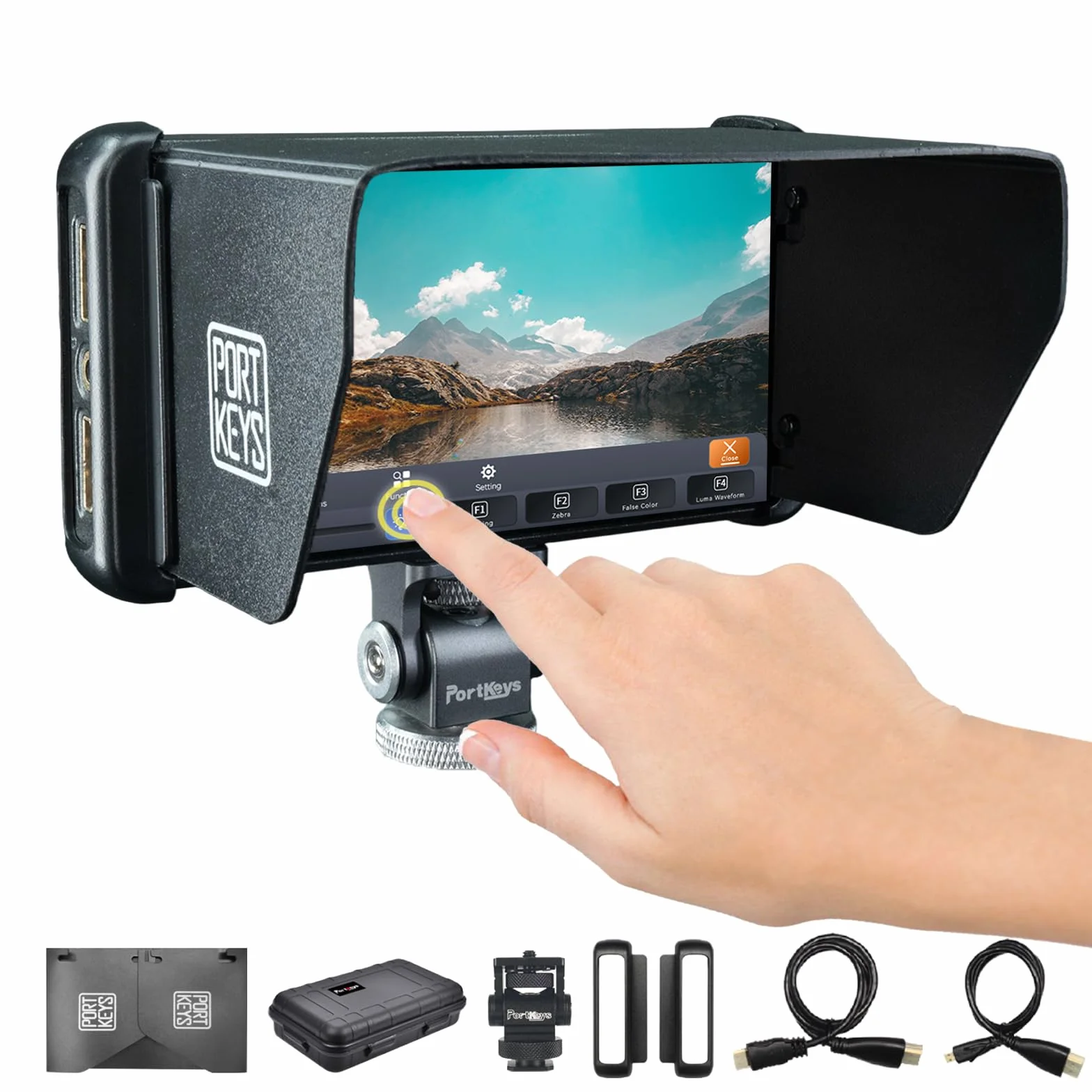 Portkeys PT5 II Monitor da Campo 5" Touchscreen MOVNORM OS 4K HDMI IN/Out con 3D LUT Luma/RGB Waveform Monitor Video Assist Full HD per Fotocamere Reflex e Mirrorless
