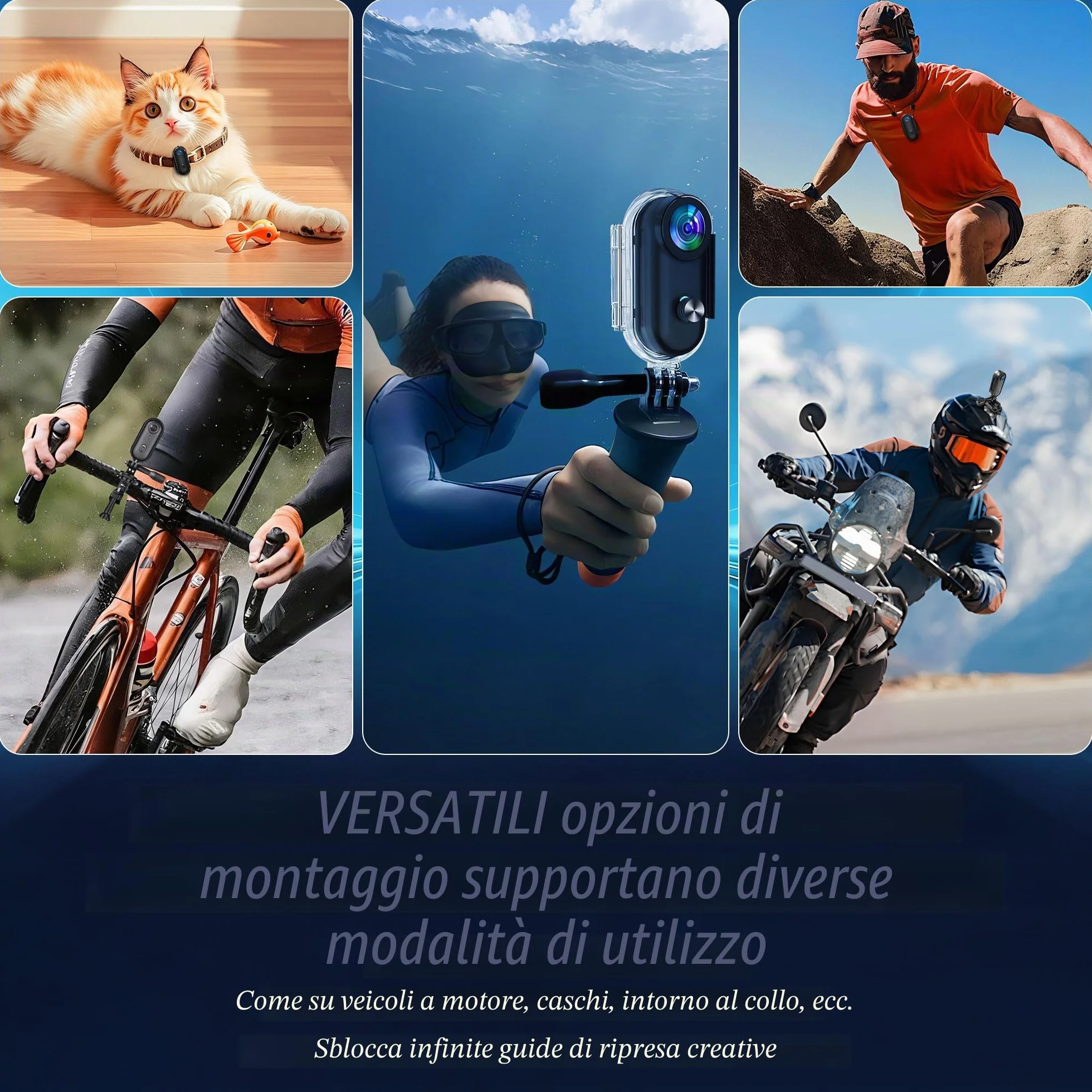Action Cam Con 64G, 1080P Sport Camera, Bodycam Polizia Professionale, Fotocamera Sott'acqua 30M Videocamera, Mini Telecamera Dash Cam Videocamera, Fotocamera per Conferenze Viaggio