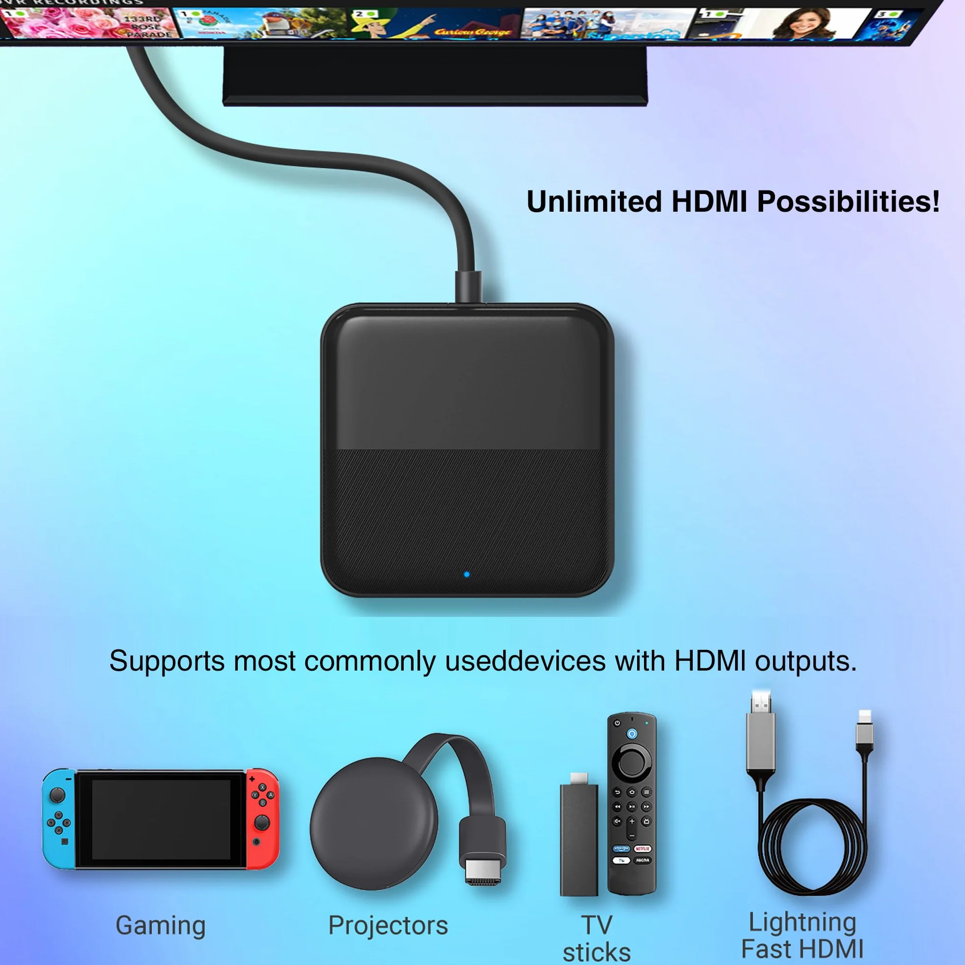 Car TV Mate Pro-Fire TV Stick Convertitore HDMI & Wireless CarPlay Android Auto Adapter Stall Rapido, Nessuna Latenza, Convertitore Porta USB per OEM Factory Carplay Plug & Play