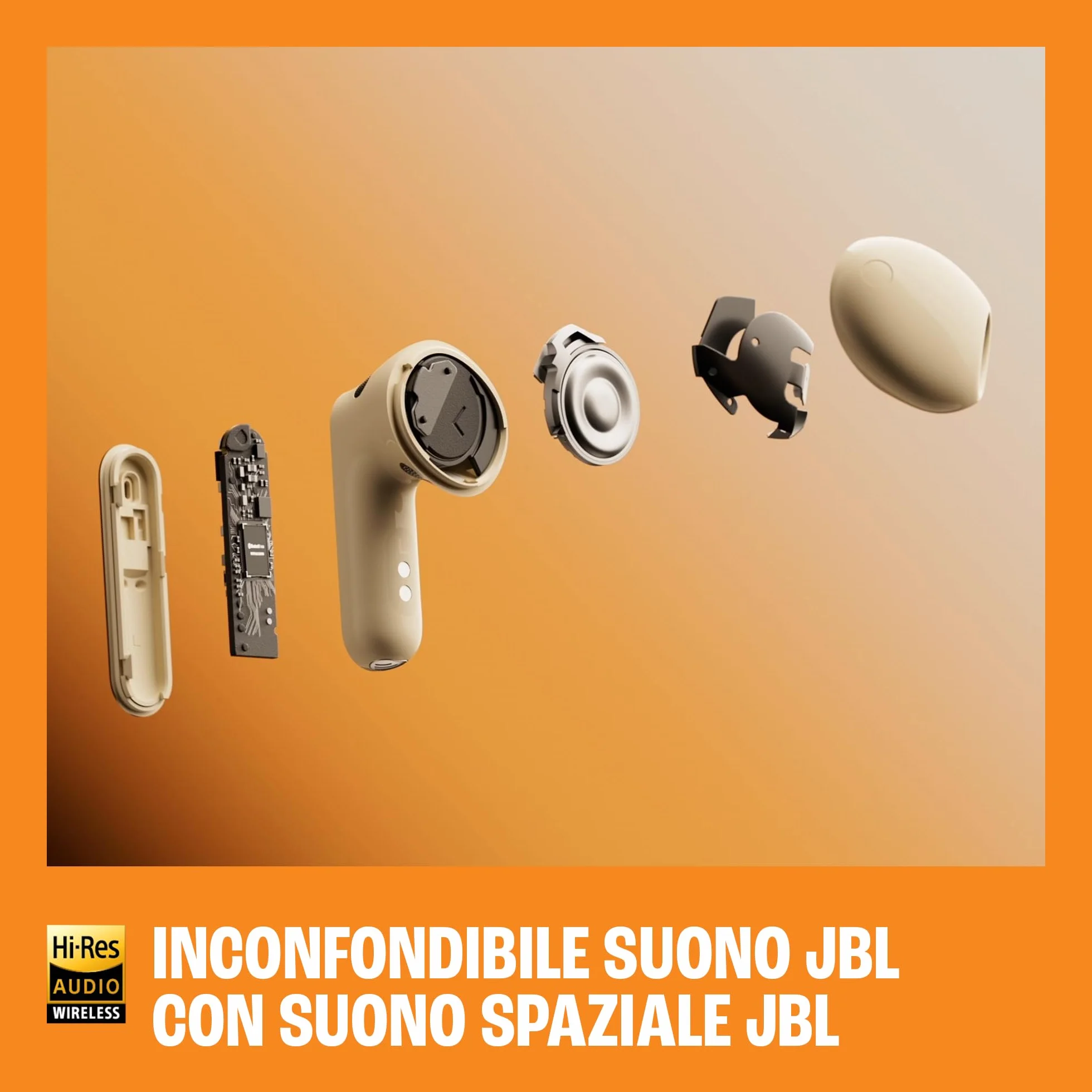 JBL Live Flex 4, Auricolari Wireless con Cancellazione Adattiva del Rumore, Bluetooth, Autonomia di 50 Ore, Impermeabilità IP54, Smart Charging Case, Nero