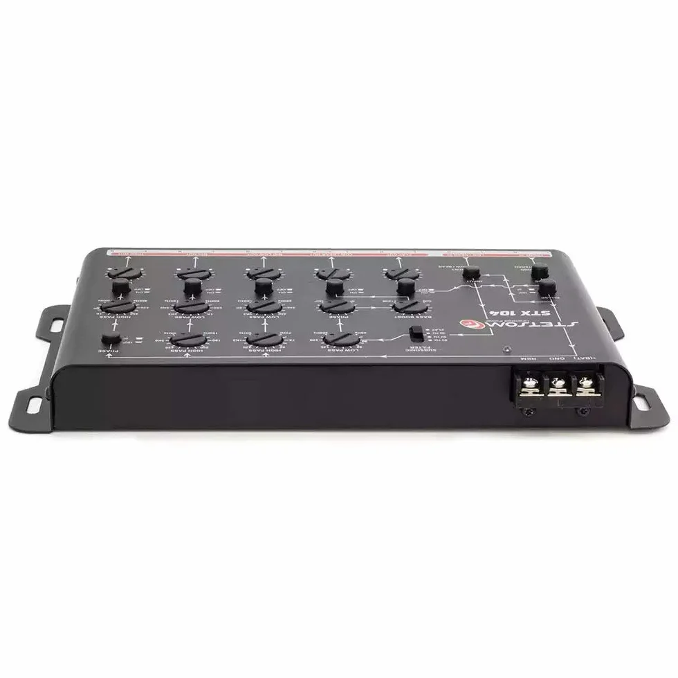 Stetsom STX 104 PRO - Crossover, canali a 5 vie, audio digitale elettronico per auto, processore di segnale di uscita, crossover audio per auto ad alta precisione, crossover audio, regolazione