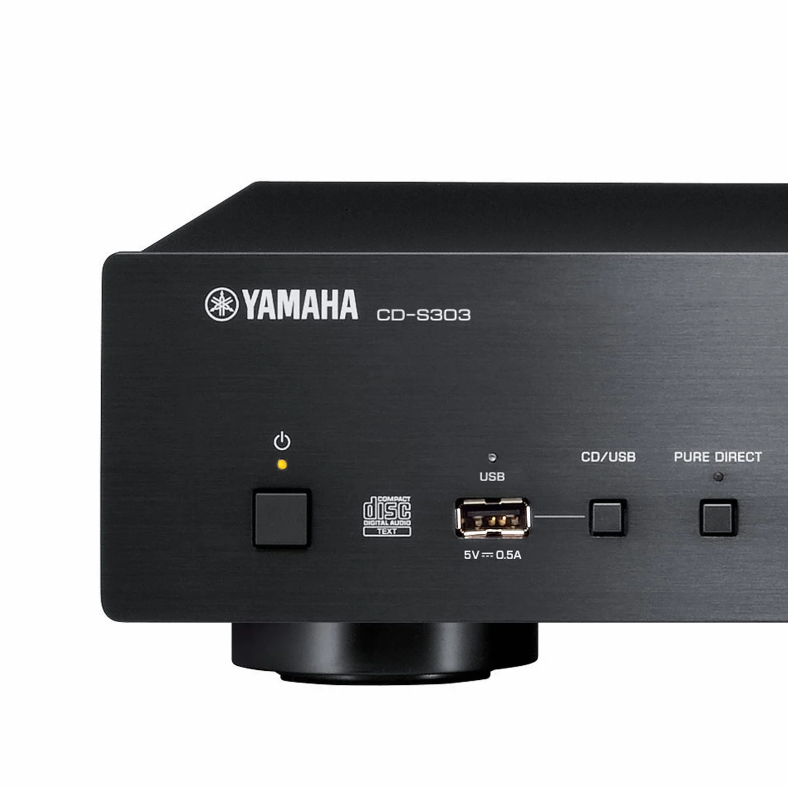 Yamaha Lettore CD CD-S303 con Pure Direct, porta USB, riproduzione di dischi CD-R/RW, compatibilità MP3/WMA/LPCM/FLAC, nero