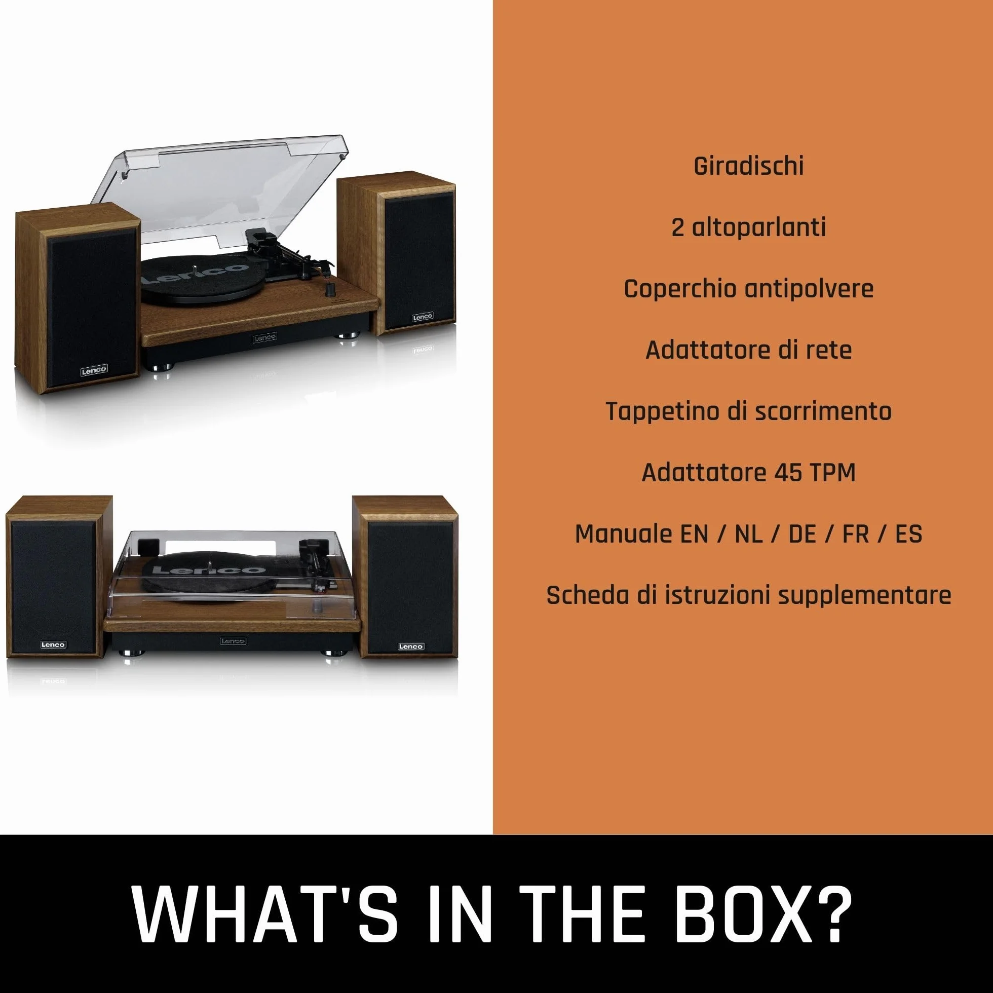 Lenco LS-100 Giradischi Hi-Fi Bluetooth 5.0 20 watt RMS Altoparlanti esterni