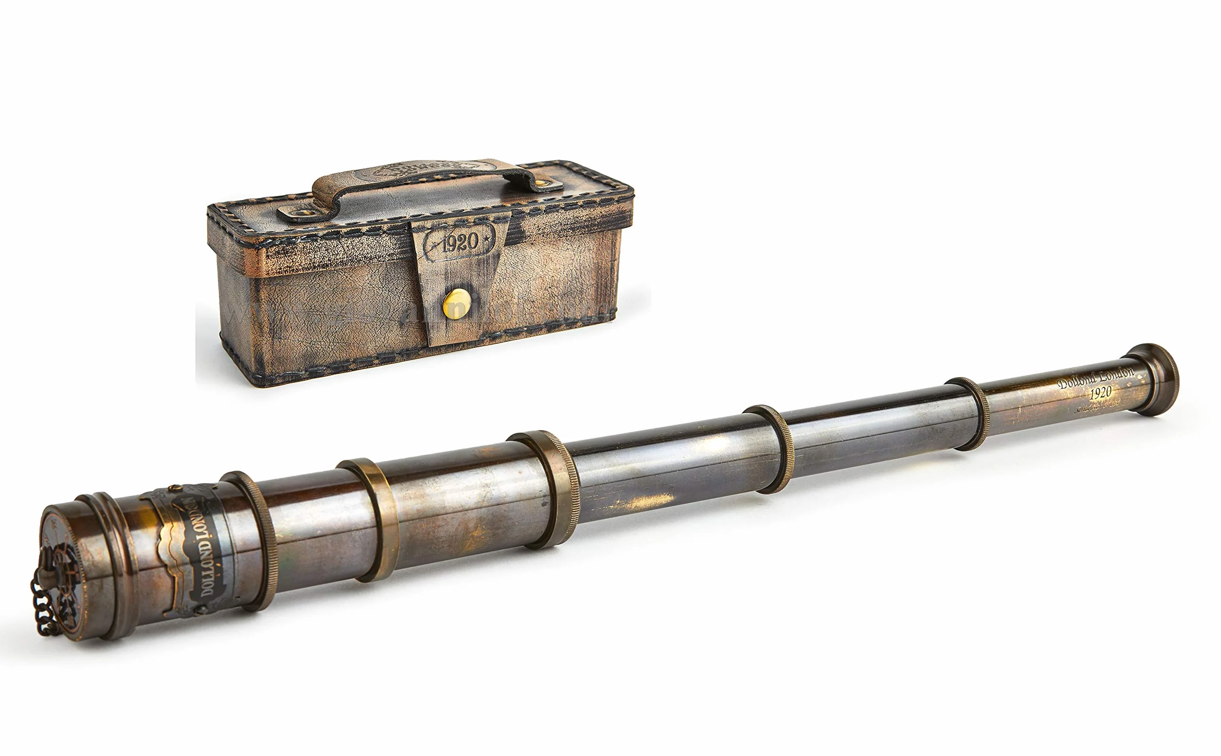 Dollond London 1920 Telescopio fatto a mano | Cannocchiale Nautico antico | Riproduzione Vintage Funzionante | Monocolo in Ottone | Lungo 15 pollici | Decorazione da Collezione | Per bambini