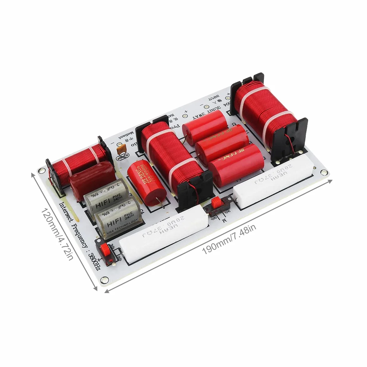 Crossover a 3 vie per altoparlante, sistema di altoparlanti a 3 vie da 350 W, filtri crossover audio, modulo divisore di frequenza, 2 pezzi