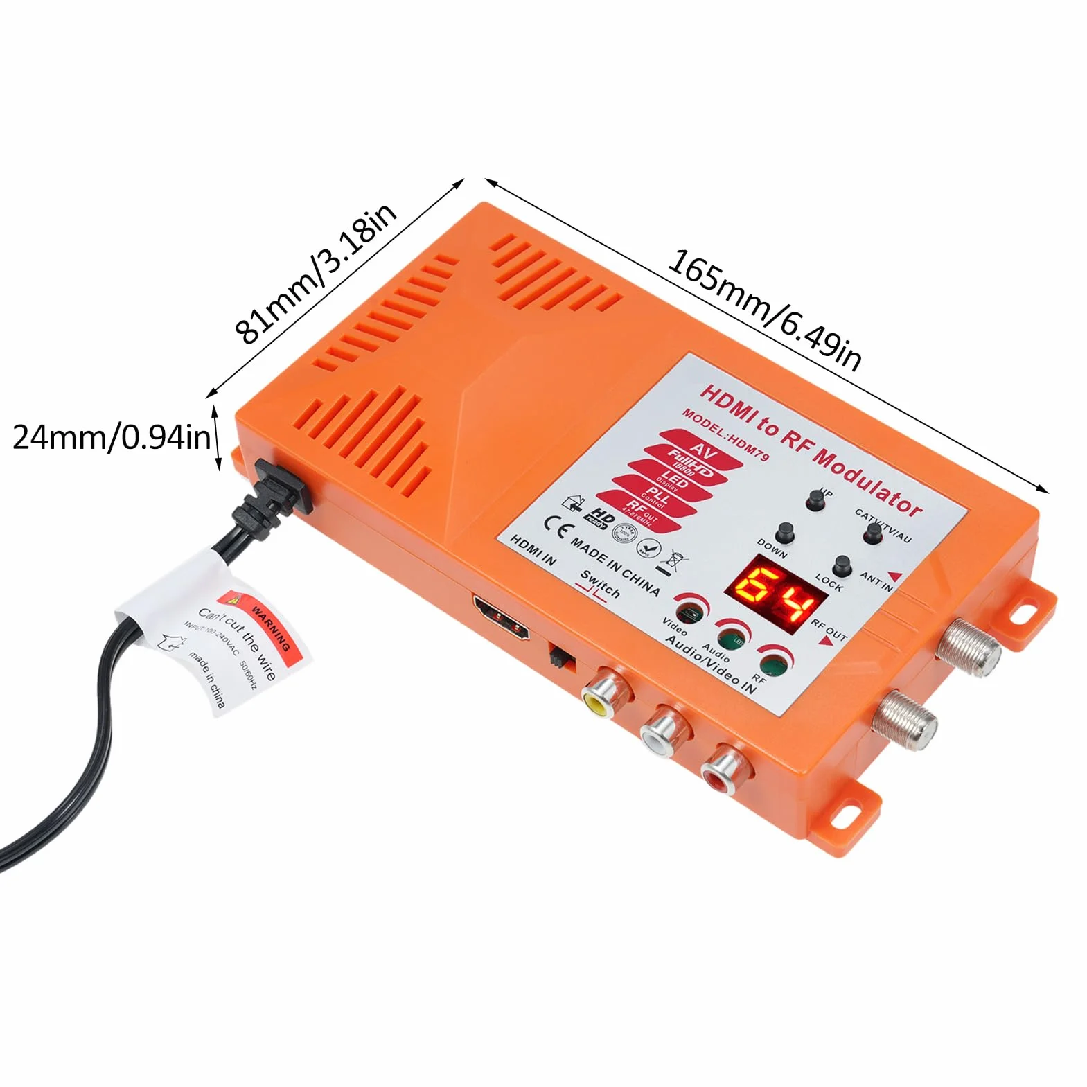 Adattatore coassiale da TV/AV a RF modulatore UHF con interruttore ANT per gaming HD Digital AV Video analogico