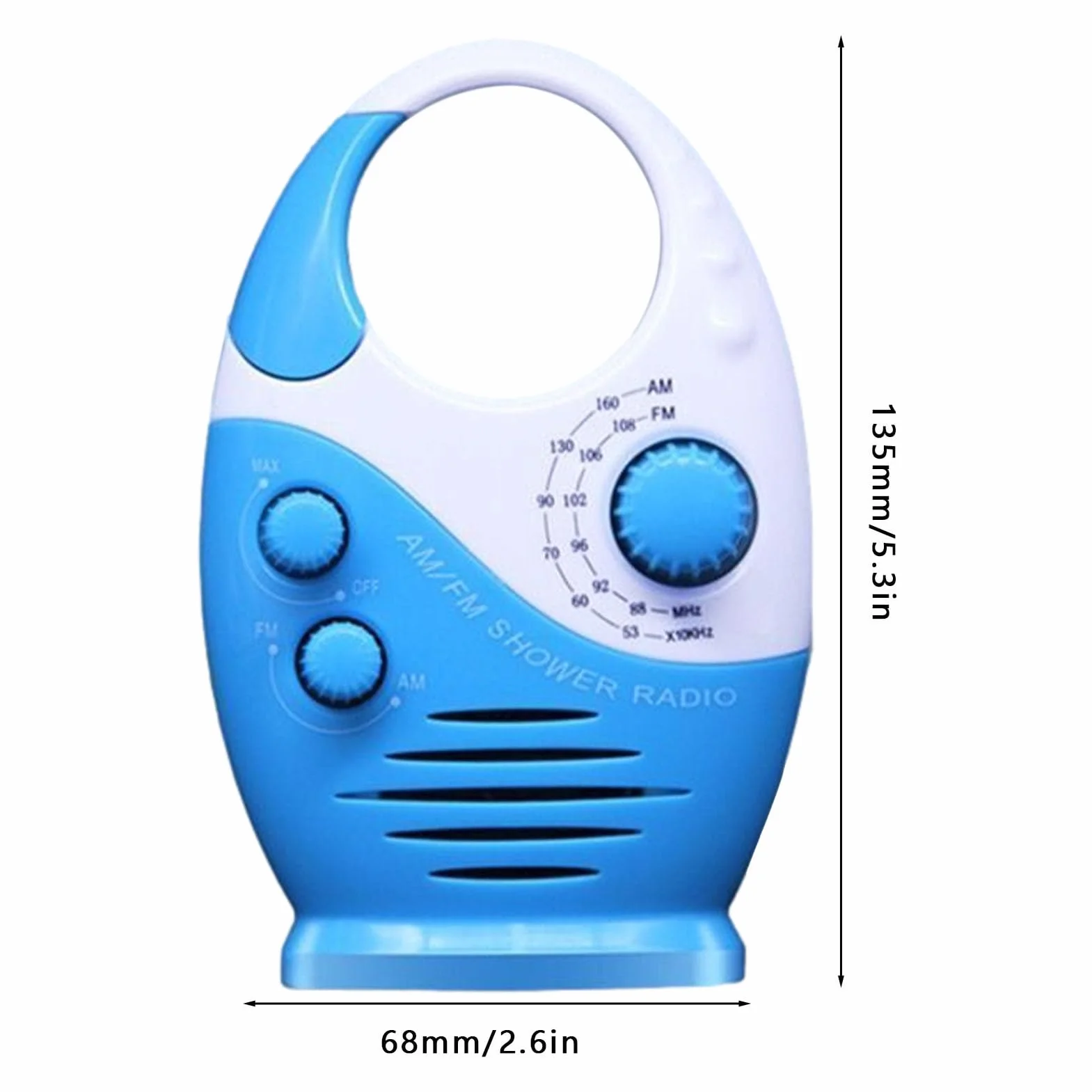 Kazuko Mini Radio a Batteria Portatile Altoparlante Leggero per Doccia Bagno Spiaggia