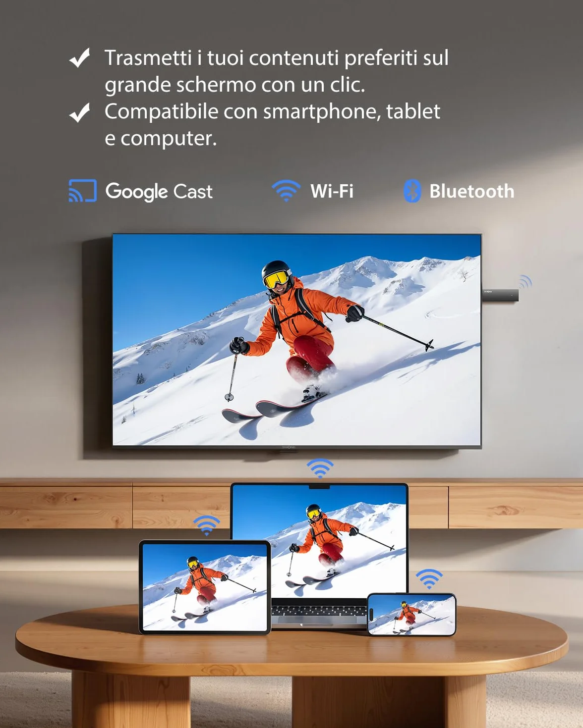 STRONG SRT41 Google TV Stick 4K UHD, Android 11, Wi-Fi, Chromecast Integrato, Assistente Vocale Google, HDR10+, Dolby Audio, Netflix, Prime Video, YouTube, Disney+