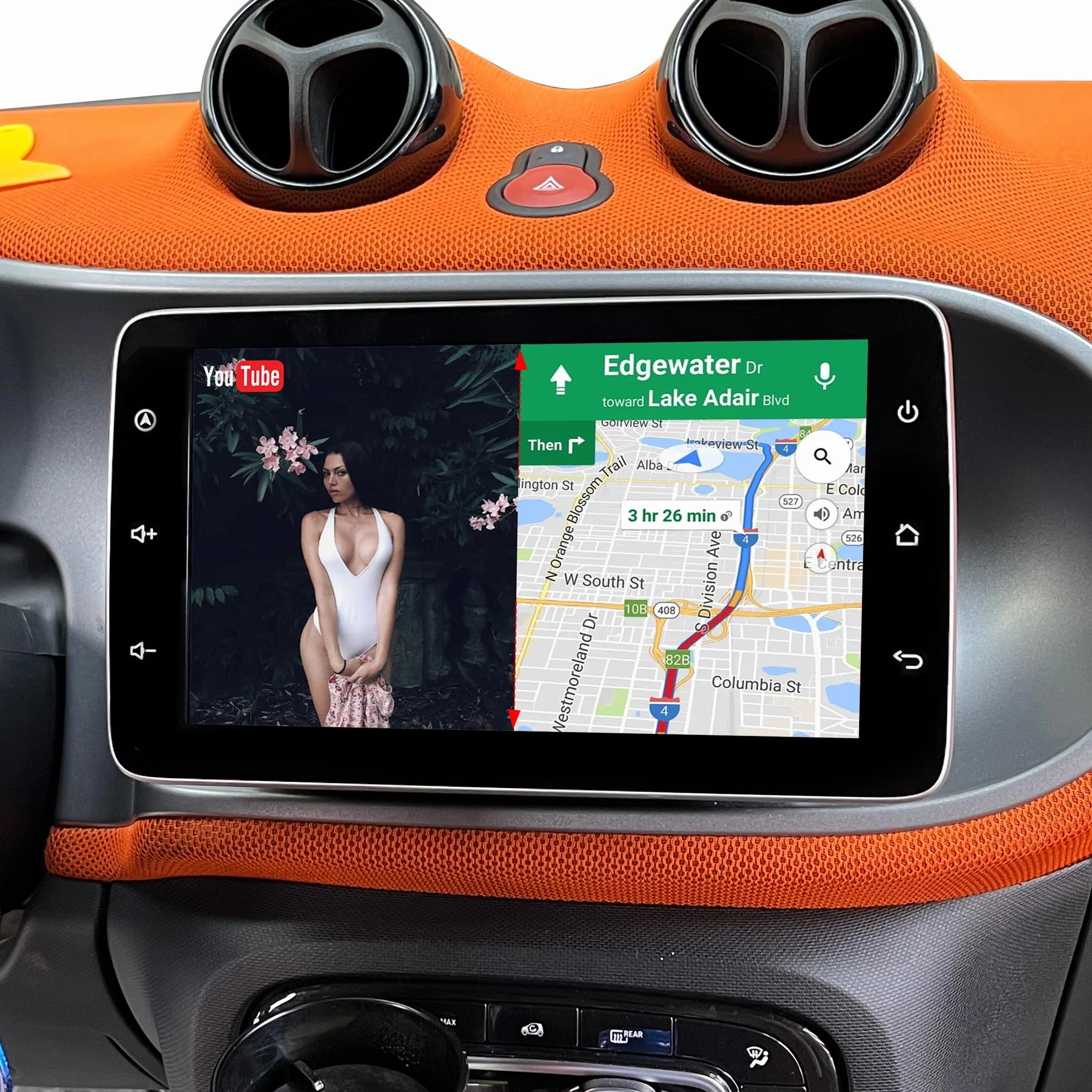 Per Smart Fortwo Forfour 453 (2015-2019) CarPlay Radio Dash Kit 9 pollici Touch Screen Aggiornamento Android Auto Full Screen Netflix Spotify Android 13 Navigazione GPS Supporta telecamere di backup