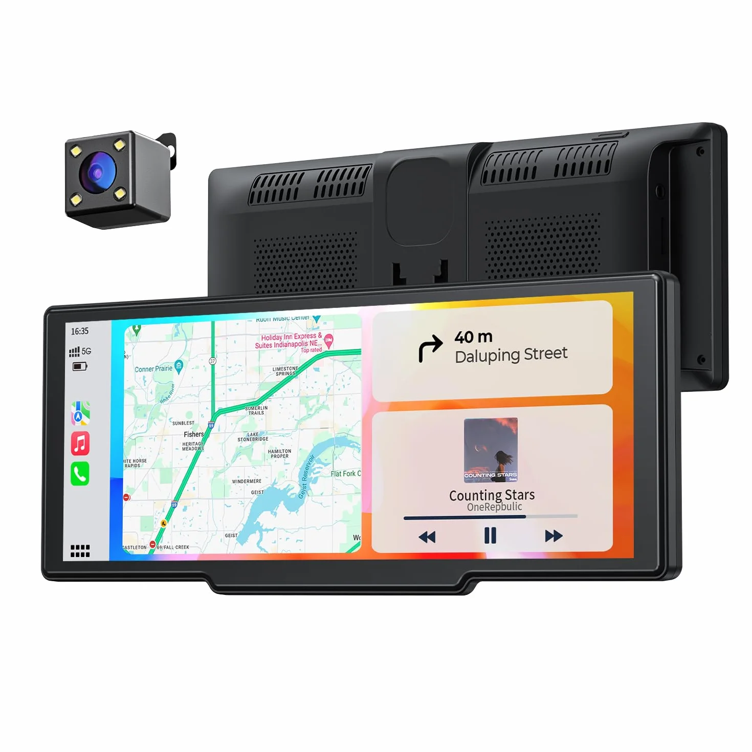 Schermo Portatile Wireless da 8，1" Car Play per Apple CarPlay & Android Auto, Aggiornamenti OTA, Telecamera di Retromarcia, Mirror Link, Bluetooth 5.0, Controllo Vocale, Navigazione GPS, FM