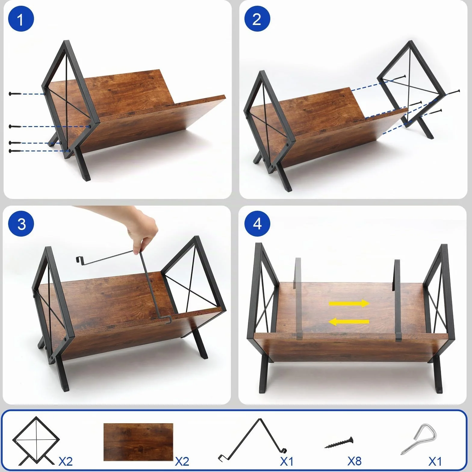 Porta Dischi in Vinile, Porta Dischi da 80-100 LP, 40 x 30 x 30 cm, Ripiano a 1 Ripiano con Divisore Antiscivolo, Organizer per CD, Album, Riviste, Libri