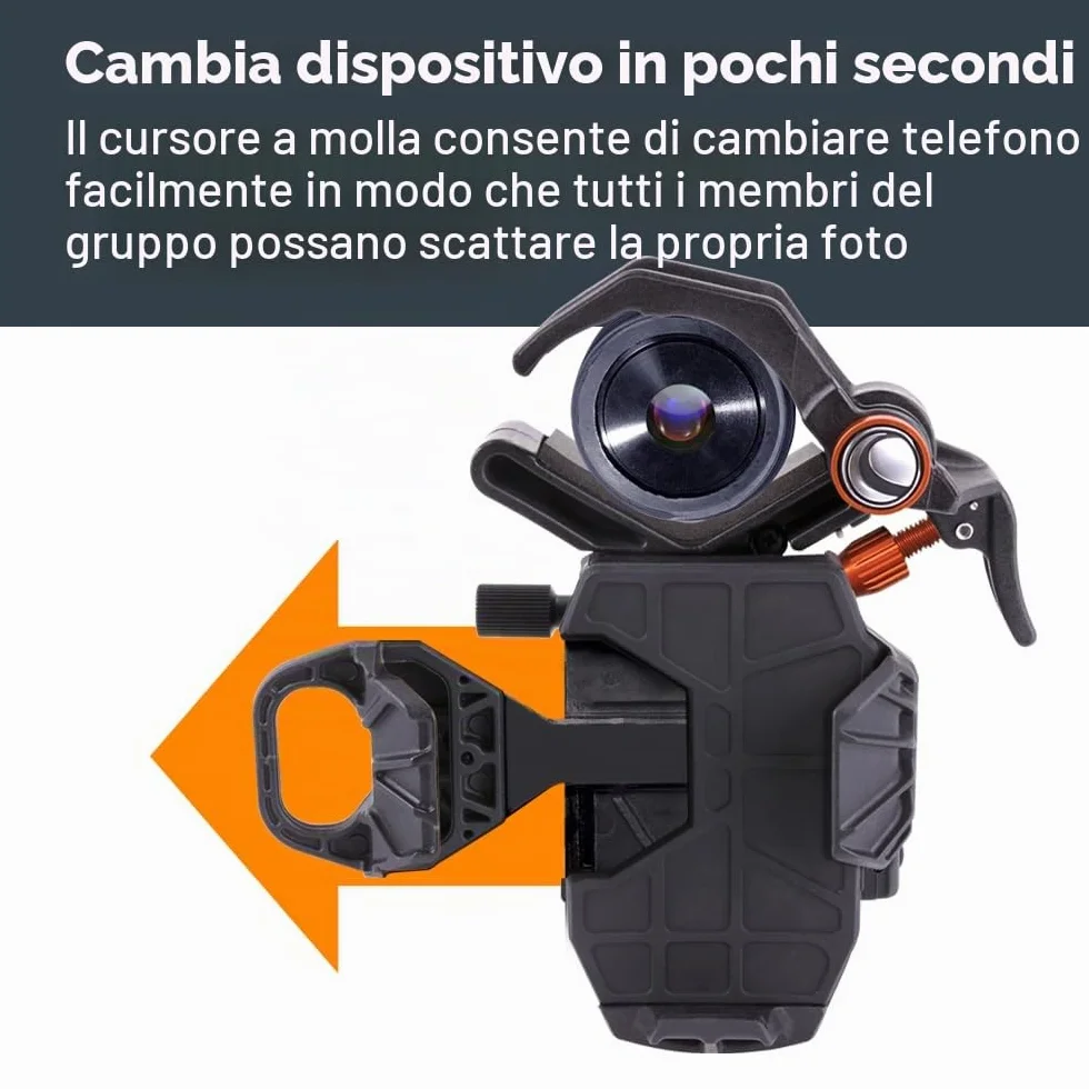 Celestron 81055 NexYZ Adattatore universale per smartphone a 3 assi, design brevettato - funziona con telescopi, cannocchiali, binocoli, monocoli e microscopi, nero
