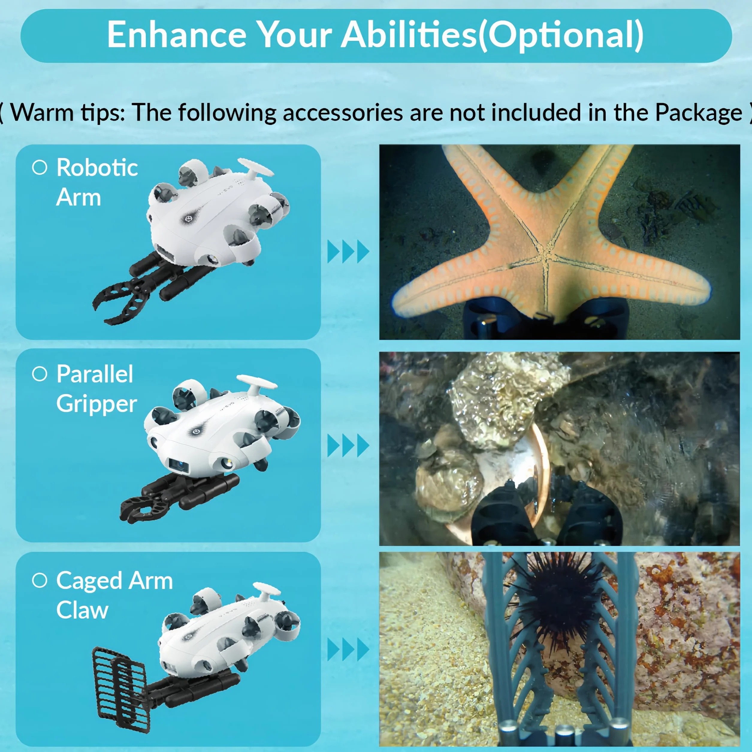 CAMOLECH FIFISH V-EVO 4K drone subacquea con braccio robotico AI Vision Lock 360° movimento omnidirezionale immersione fino a 100M ROV subacqueo (aggiungi braccio robotico)