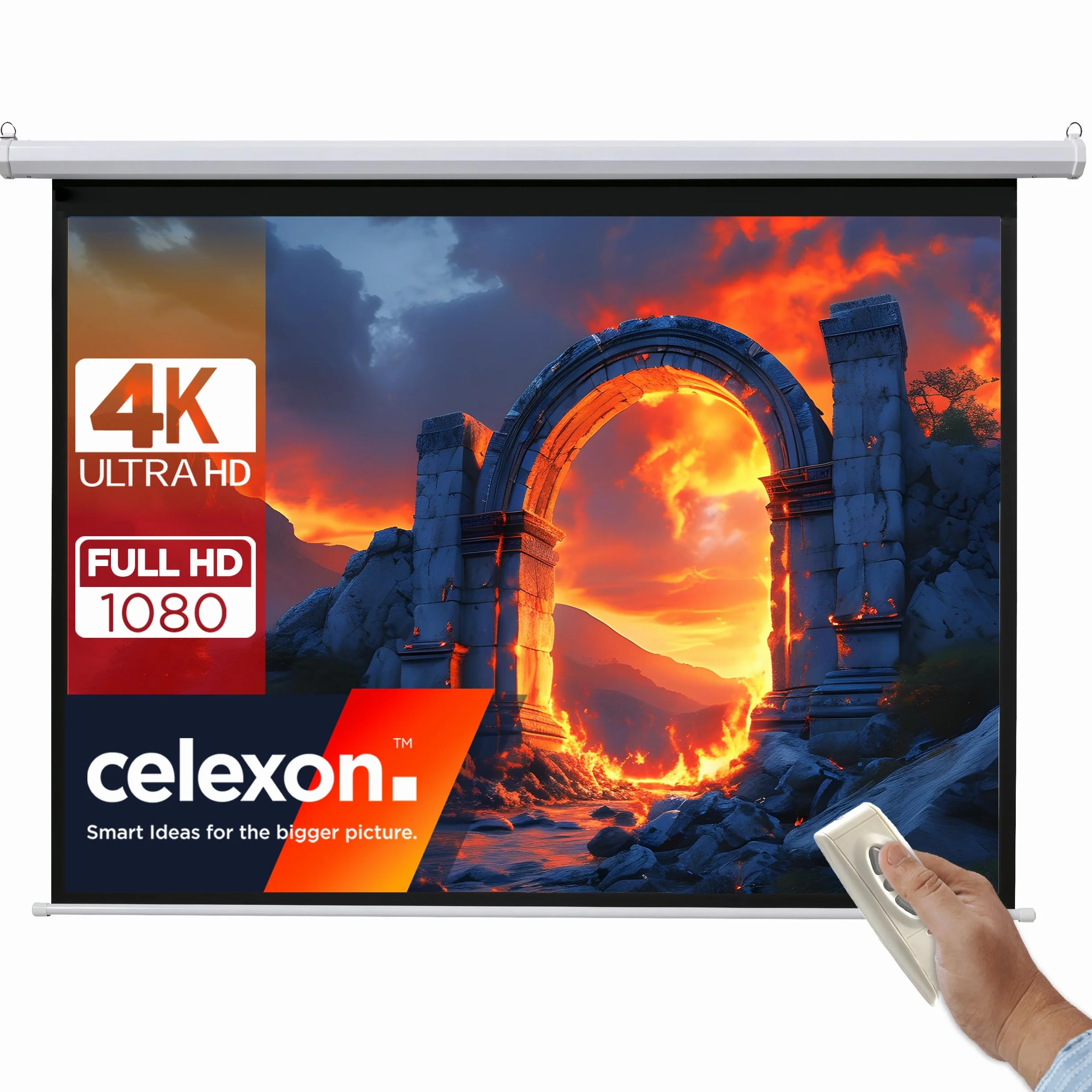 Celexon ivolum Motorleinwand 200 x 150cm,Heimkino-Leinwand