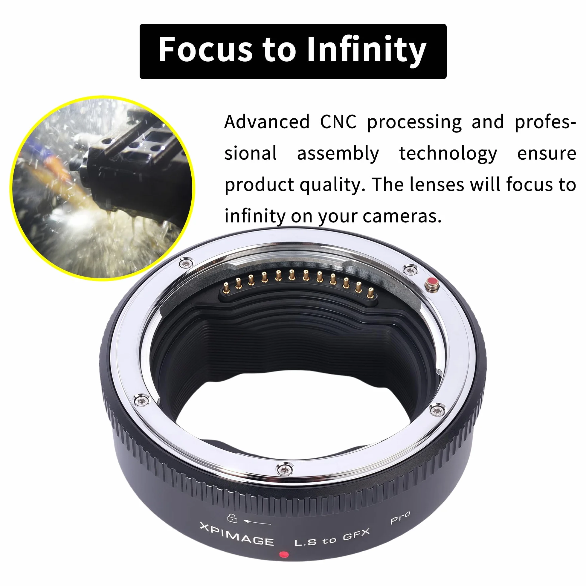 Anello adattatore per obiettivo elettronico compatibile con obiettivo Leica S per fotocamera Fujifilm GFX GFX50 GFX100 Auto