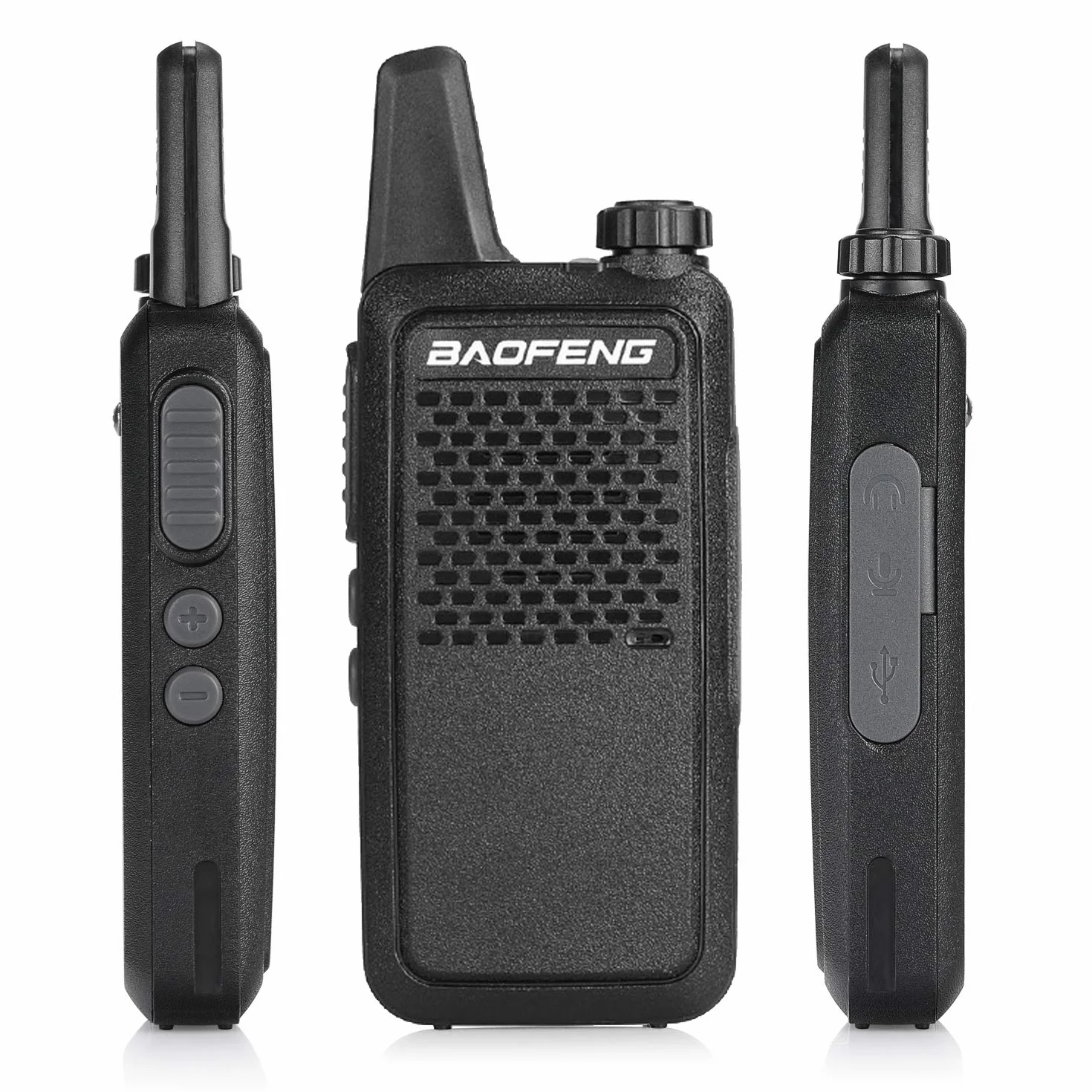 Baofeng GT-22 Walkie Talkie Set Senza Licenza, Radio PMR446 fino a 3 km di portata con 16 Canali, Batteria Ricaricabile da 1500 mAh, Caricatore USB-C, Auricolare per Bambini Adulti Famiglia (4 pezzi)