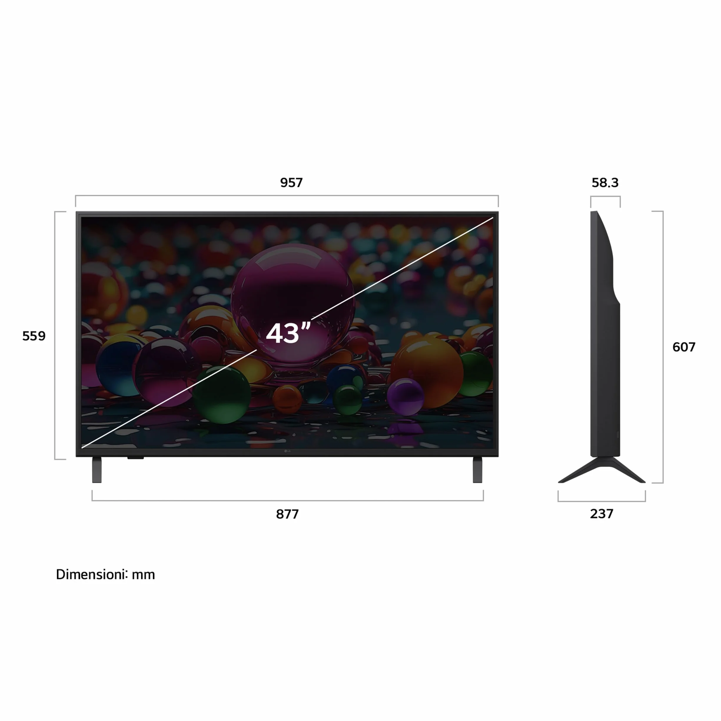 LG 43UA75006LA Smart TV 4K Ultra HD 43 cali, webOS AI, α7 Gen8, HDR10, VRR 4K@60Hz