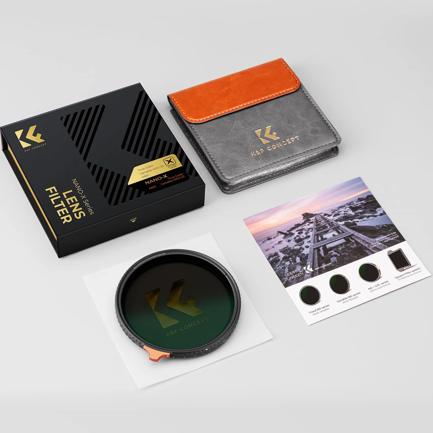K&F CONCEPT Nano-Xcel 95mm Filtro Variable ND2-32 True Color (1-5 Stop), Filtro a Densità Neutra in Vetro Ottico Sottile HD Ultrasottile con Rivestimento Nano a 28 Strati