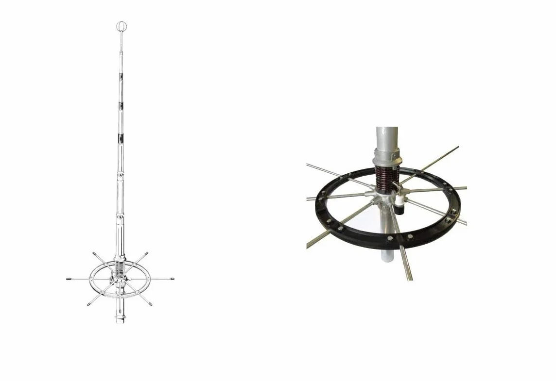 SIRIO BLIZZARD 2700 ANTENNA BASE CON ANELLO DI RINFORZO RADIALI - 26 ... 28 MHz TARABILE 5/8 λ GROUND PLANE