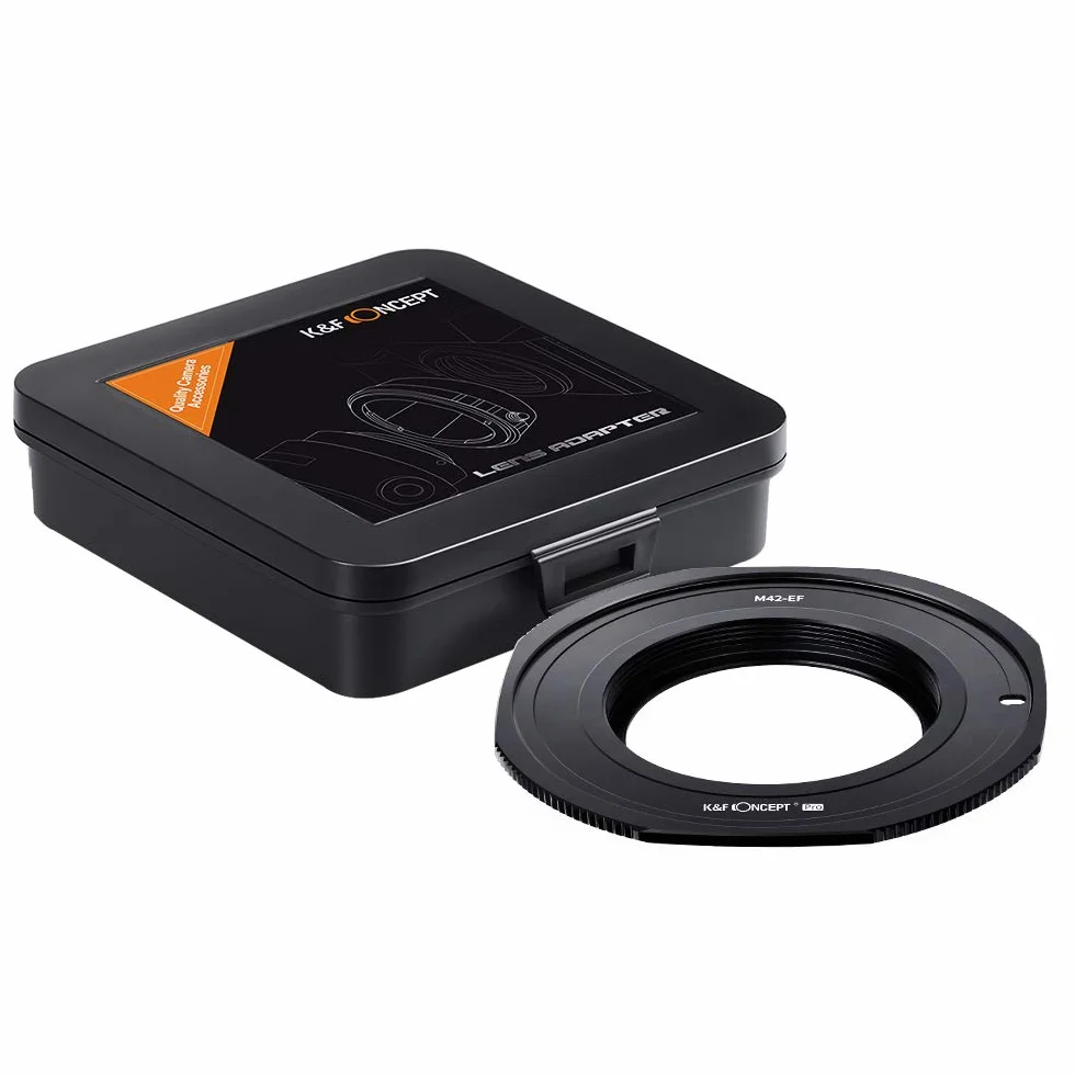 K&F CONCEPT Anello Adattatore per Obiettivo M42-EOS Adatto per Obiettivi M42 su Anelli Adattatore per Obiettivo Fotocamera Compatibile con Canon EOS DSLR