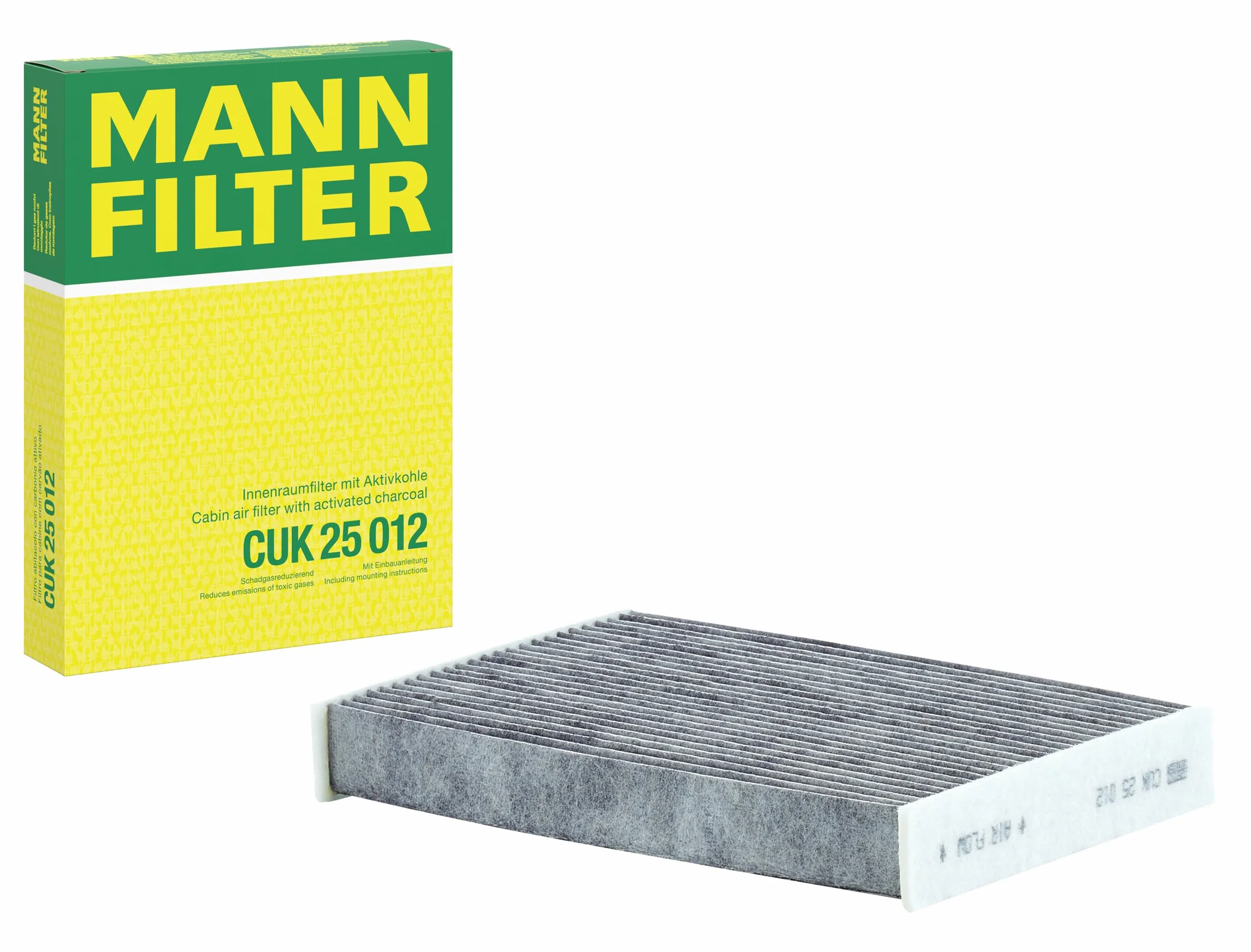 MANN-FILTER CUK 25 012 Filtro aria cabina - Filtro Antipolline con Carbonio attivato - per Autovetture + veicoli commeriali