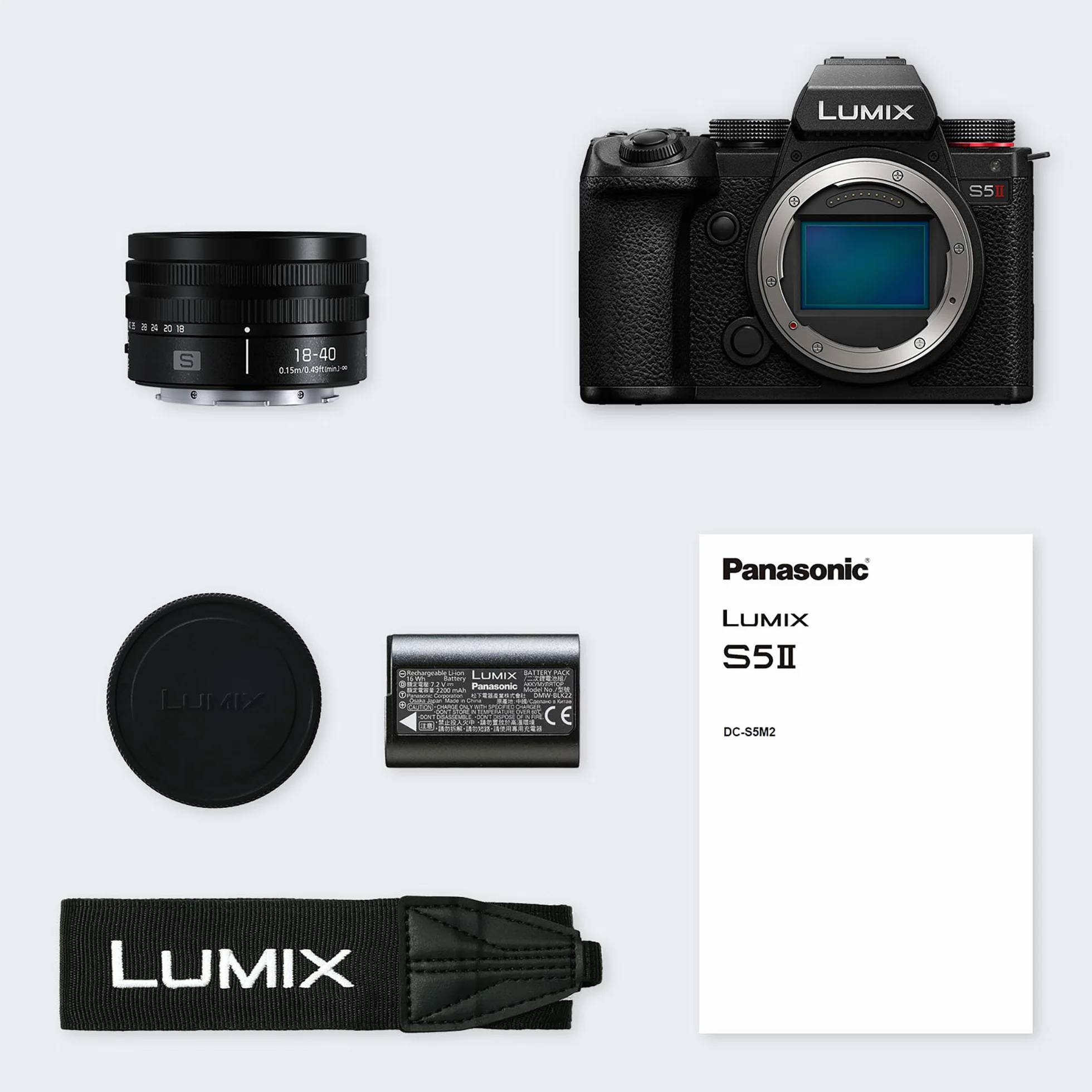 Panasonic Lumix S5 II Corpo Macchina Mirrorless Full Frame, con S-R1840E 18-40mm S Obiettivo, 4K 60P e 6k 30P, Schermo Ribaltabile, Wi-Fi, AF Ibrido di Fase Con 779 Punti, IS Attivo, Nero
