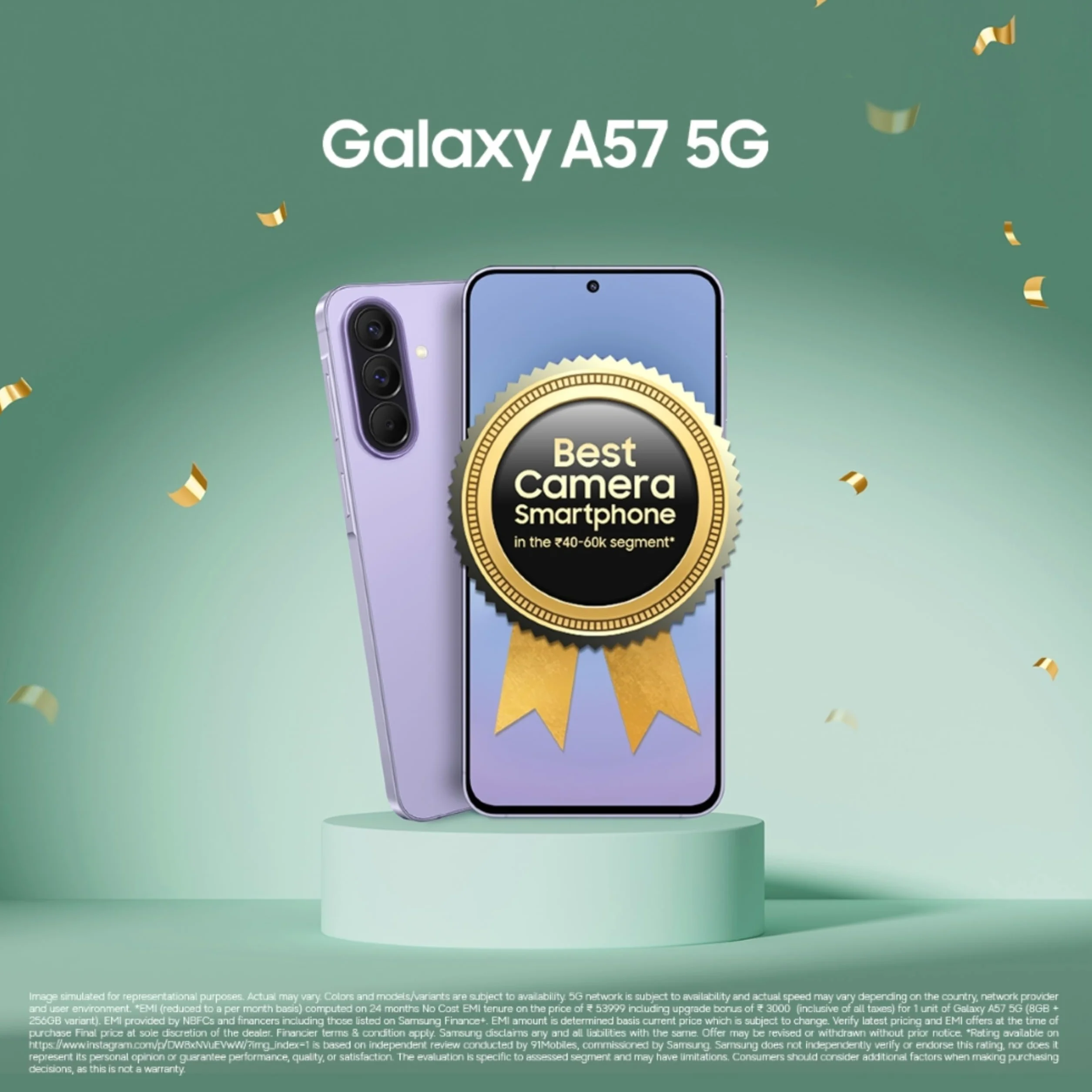 Samsung Galaxy A57 5G (Awesome Navy, 8 GB di RAM, 256 GB di archiviazione), Agentic AI, Tripla fotocamera con video Nightography, durata della batteria 2 giorni, aggiornamenti OS 6 Gen, IP68, 6,9 mm