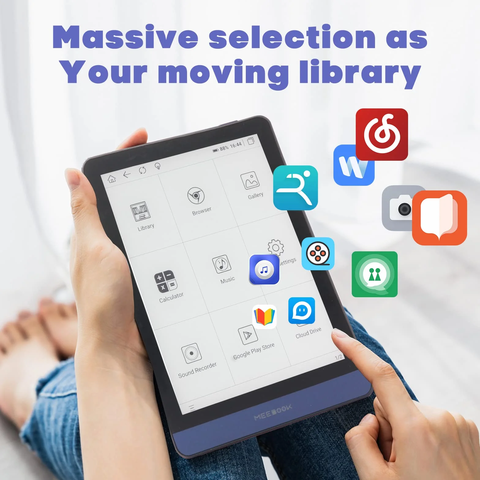 Meebook E-Reader M6 | 6' Eink Carta Schermo 300PPI | intelligente regolabile | Android 11 | Ouad Core | Libri audio|Google Play Store | 3GB+32GB di spazio di archiviazione | Slot Micro-SD | Viola