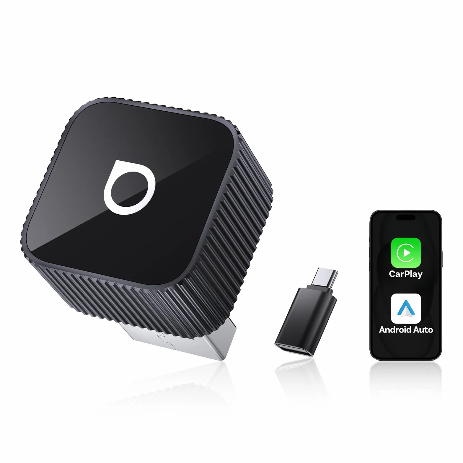 OTTOCAST (2026 Aggiornato) 2 in 1 Adattatore Wireless CarPlay & Android Auto, Mini Slim per iOS 10+ & Android 11+, Supporto Multi-Utente, Plug & Play, Connessione Veloce