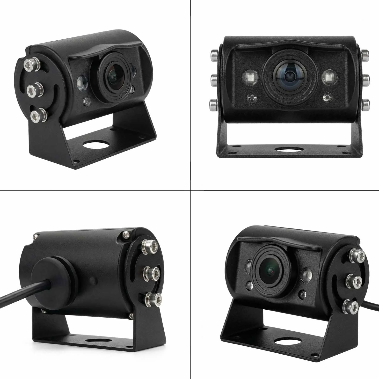 Telecamera posteriore AHD 1080p per veicoli e camion con monitor a 2 schermi divisi da 17,8 cm, 2 telecamere di retromarcia impermeabili per visione notturna con cavo da 15 m per semirimorchio, camper