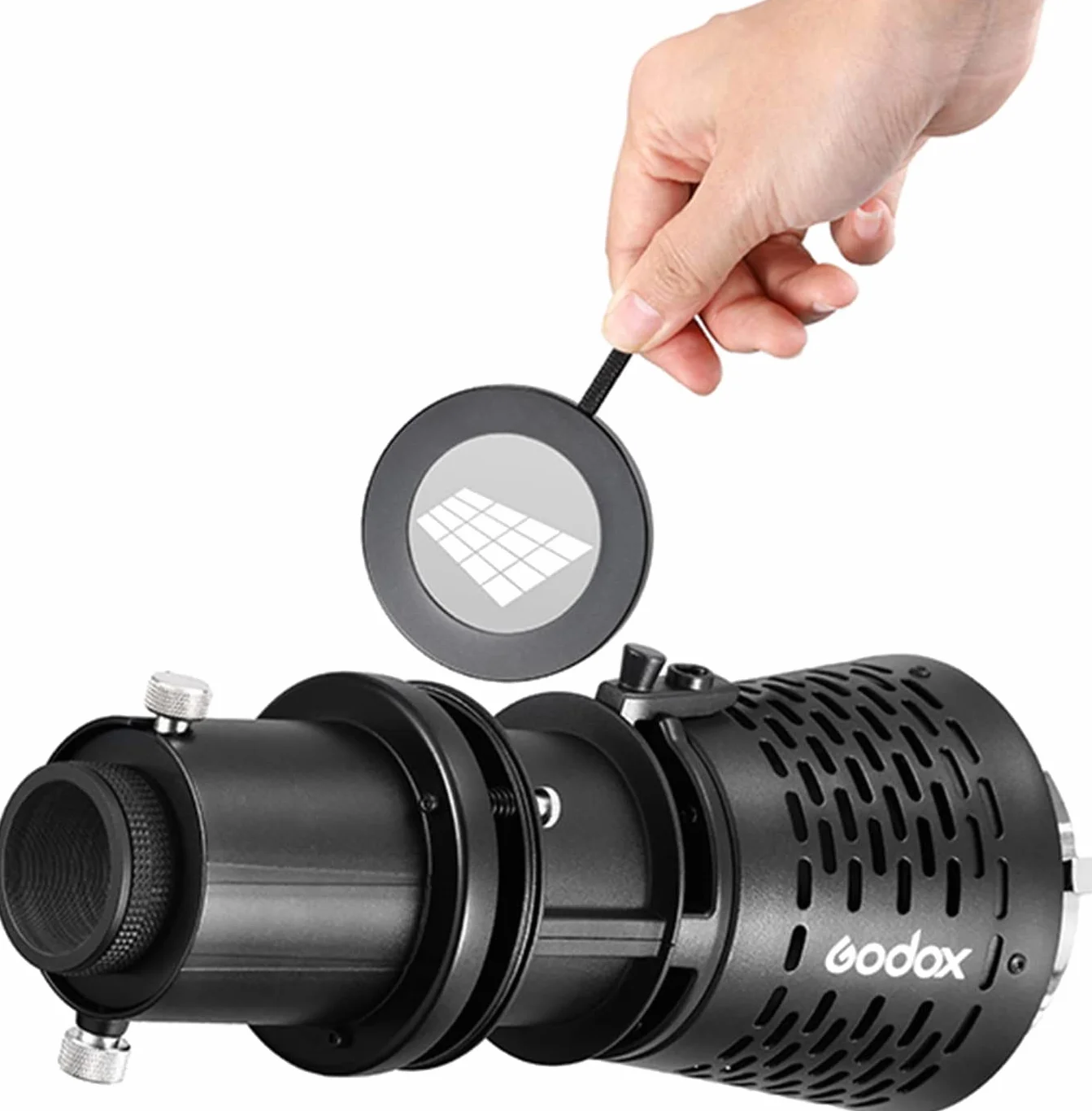GODOX SA-17 Adattatore con accessorio di proiezione SA-P, diaframma SA-06, set di gobo SA-09-001/002/003, otturatore di inquadratura SA-07 per luce video a luce continua con attacco Bowens