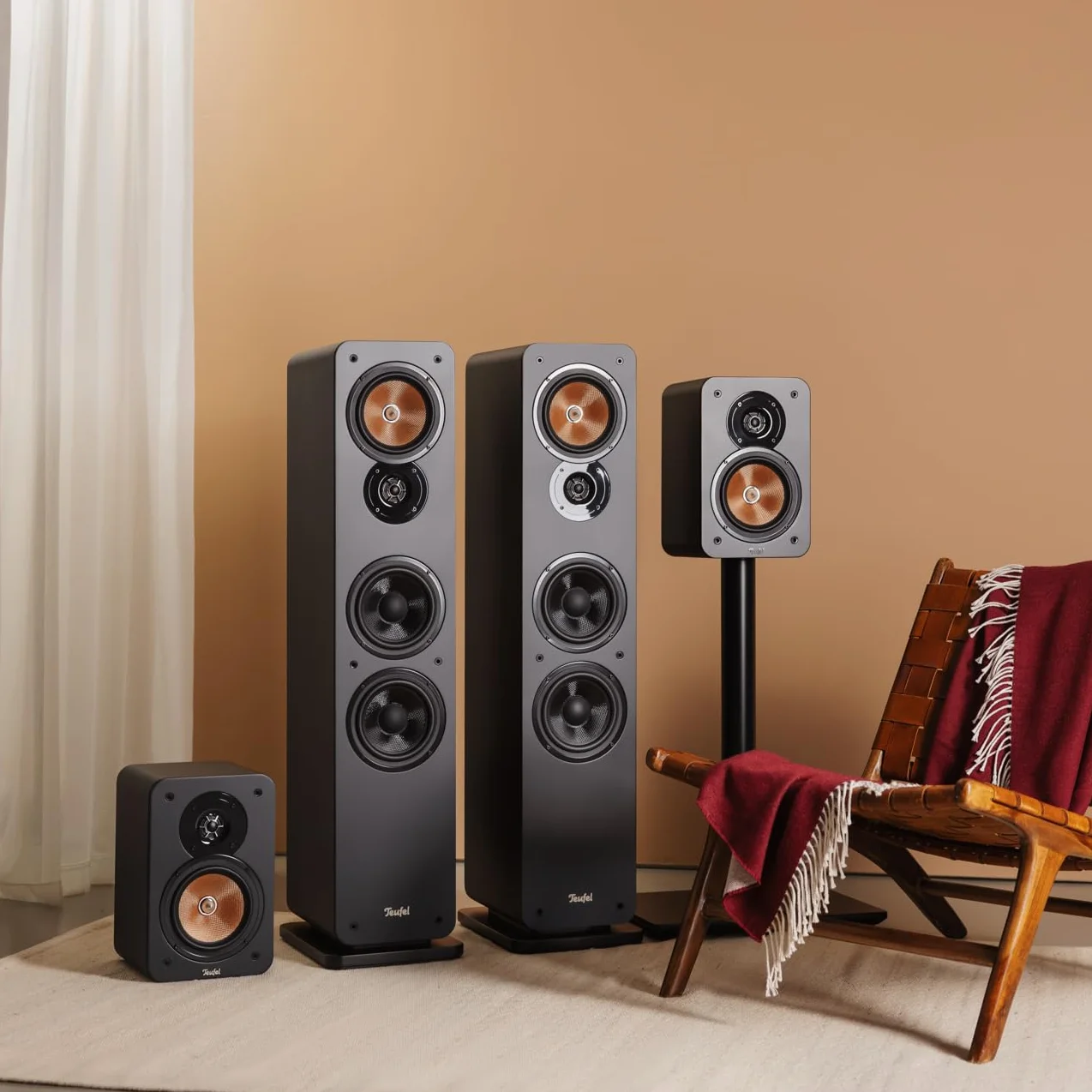 Teufel Ultima 40 Surround 5.1-Set, Sistema Audio Home Cinema Surround a 3 Vie con Subwoofer Potente, Bass Reflex, Espandibile, Nero