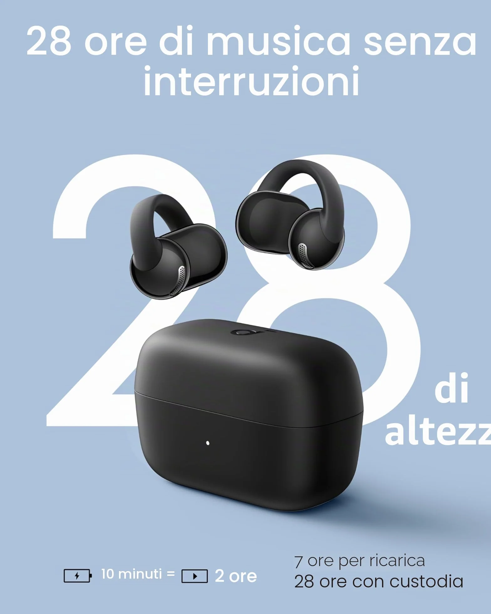 Soundcore C50i Anker Cuffie Open-Ear Clip-On Driver 12mm 28 Ore IP55 Bluetooth 6.0
