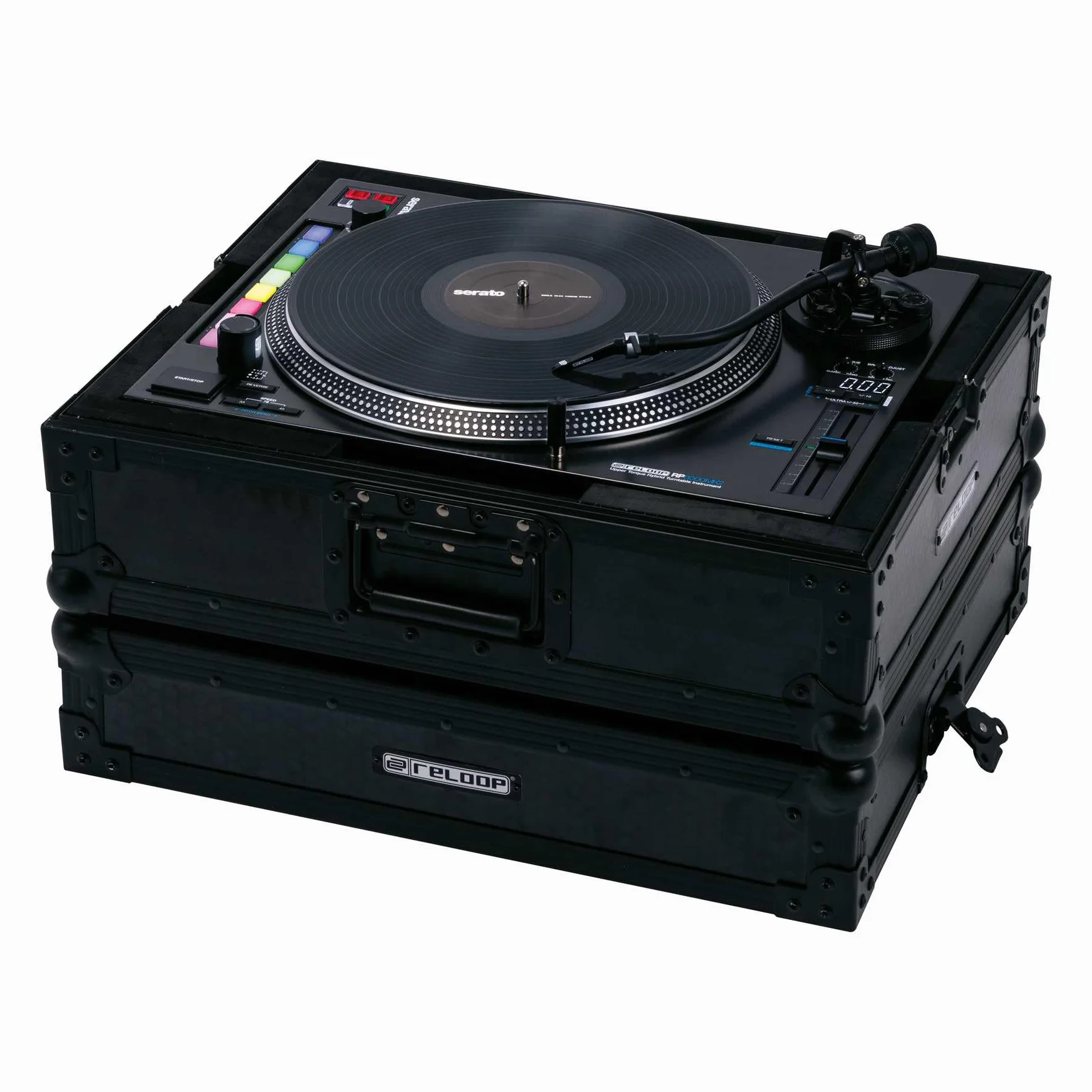Reloop Premium Turntable Case - angoli di protezione rotondeggianti, costruzione particolarmente robusta, comoda maniglia per il trasporto, nero