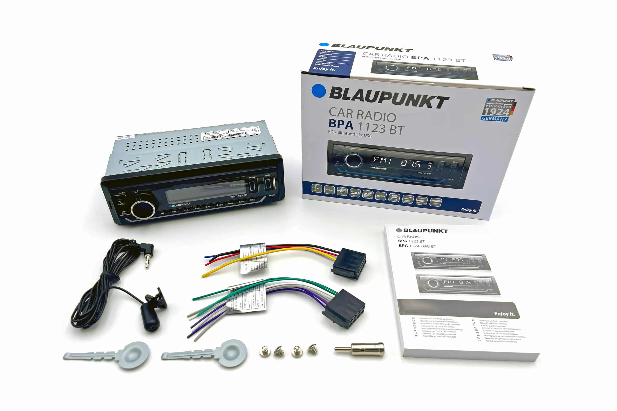 Blaupunkt BPA1123BT, Autoradio Multicolor con RDS, Bluetooth, 2 x USB