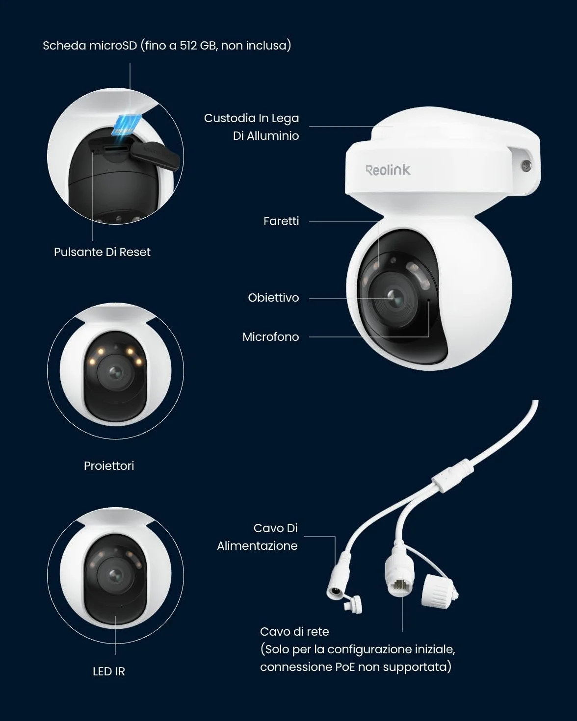 Reolink Telecamera di sorveglianza 4K per esterni, con tracciamento automatico, per esterni, con doppia banda Wi-Fi 6, 355° Pan e 50°, E1 Outdoor S (Ricondizionato)