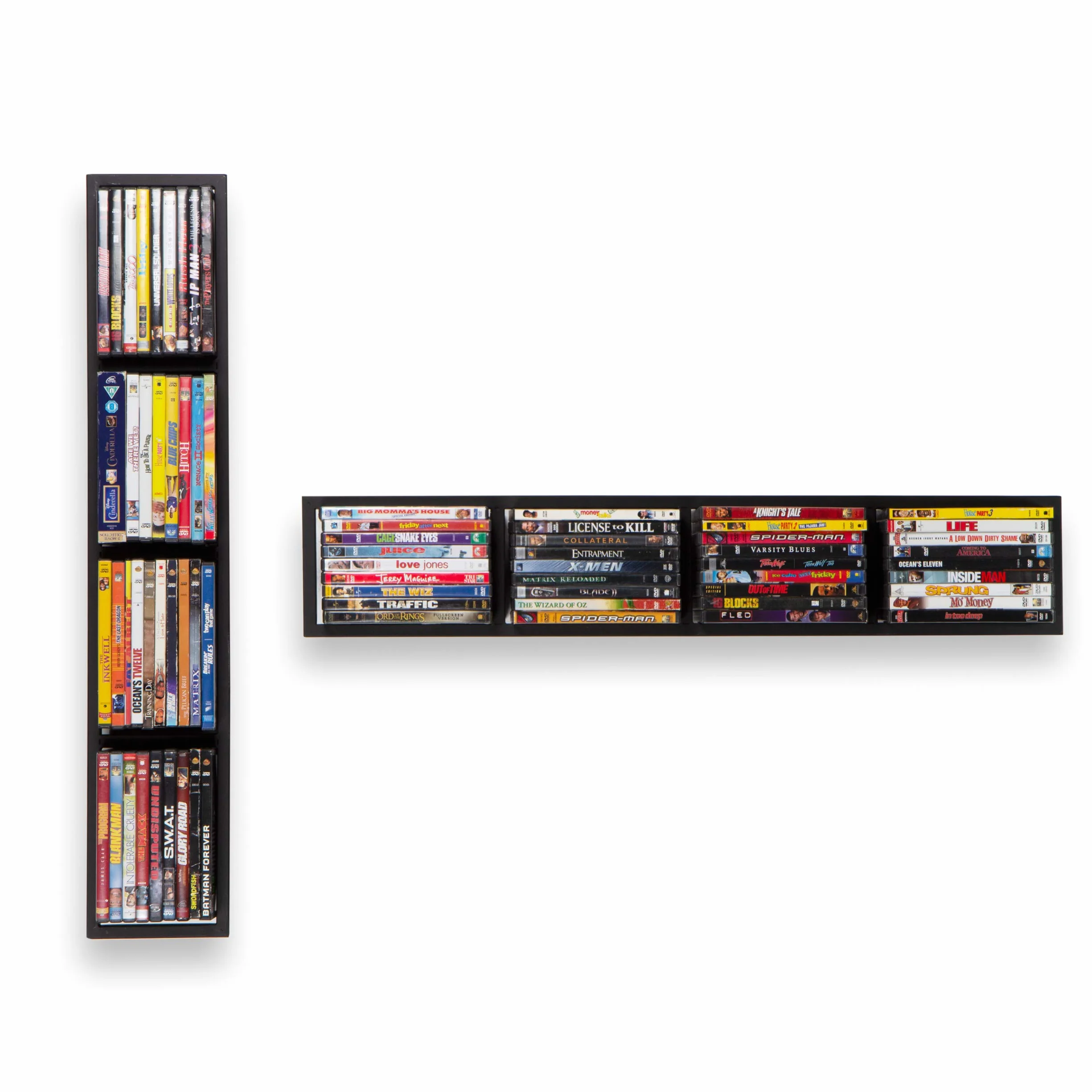 You Have Space Moderno supporto da parete per CD DVD Media Rack Storage Metal Shelf Organizer (nero)