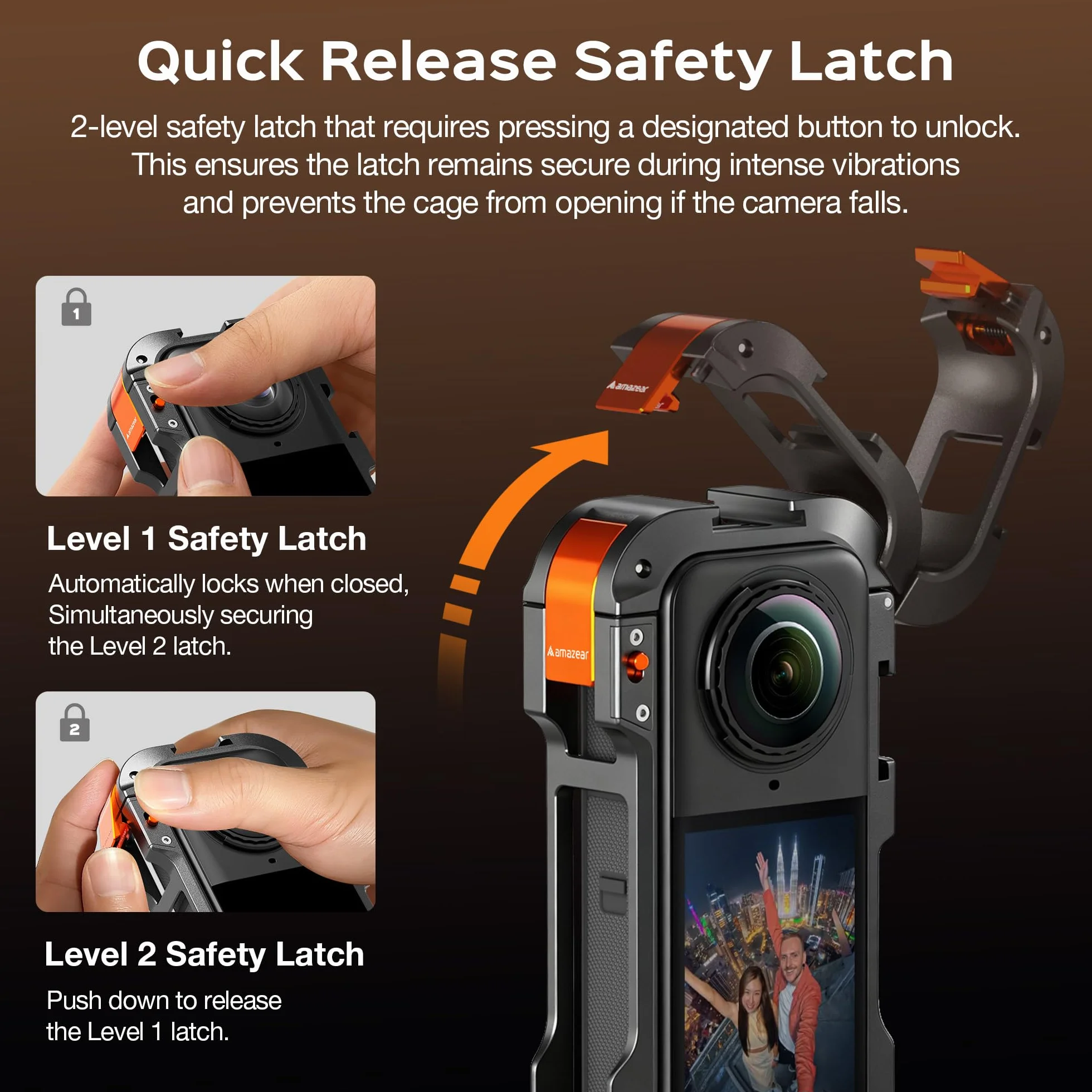 Amazear Custodia protettiva in metallo per accessori Insta360 X5, telaio multifunzione Insta 360 X5, struttura in alluminio con blocco a sgancio rapido, vari supporti di espansione