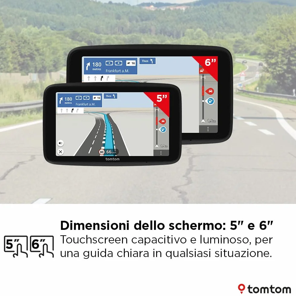 TomTom Navigatore per Auto GO Classic 2a gen. (6", Informazioni sul traffico e Avvisi autovelox, Aggiornamenti Mappe Europa, Aggiornamenti tramite Wi-Fi, Indicatore di corsia in movimento)