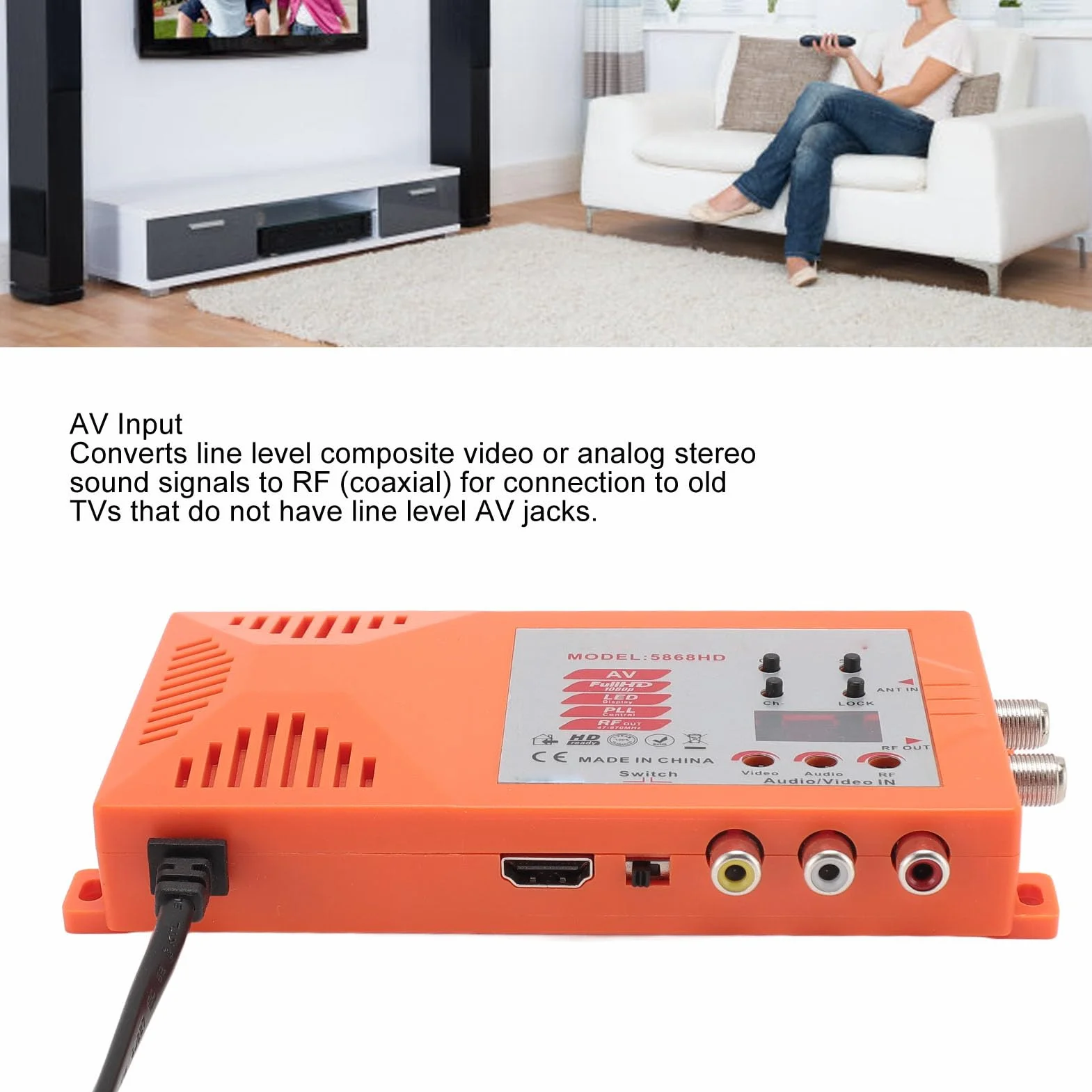 Modulatore RF HDMI 1080P PAL NTSC Coassiale 100-240 V (Spina UE)
