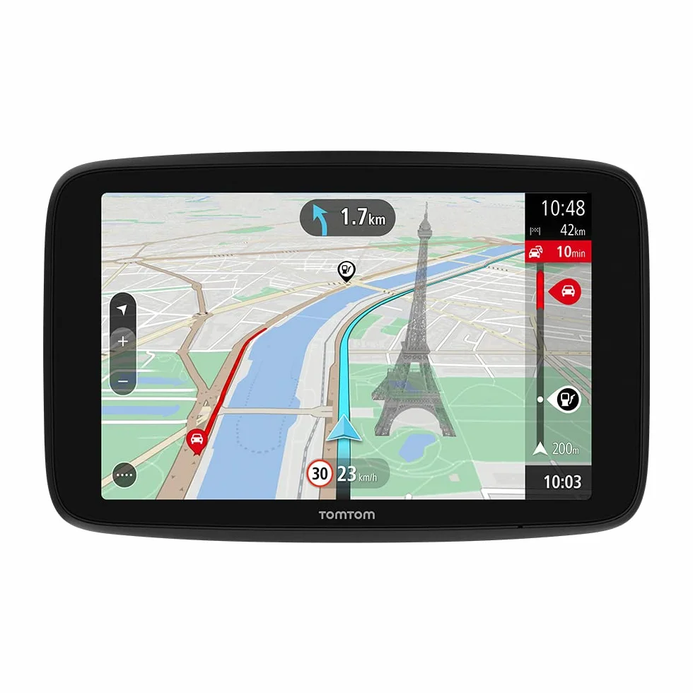 Navigatore per automobili TomTom GO Navigator (6 pollici, informazioni sul traffico in tempo reale e Avvisi su Tutor e Autovelox di prova, Mappe del mondo, aggiornamenti tramite WiFi)