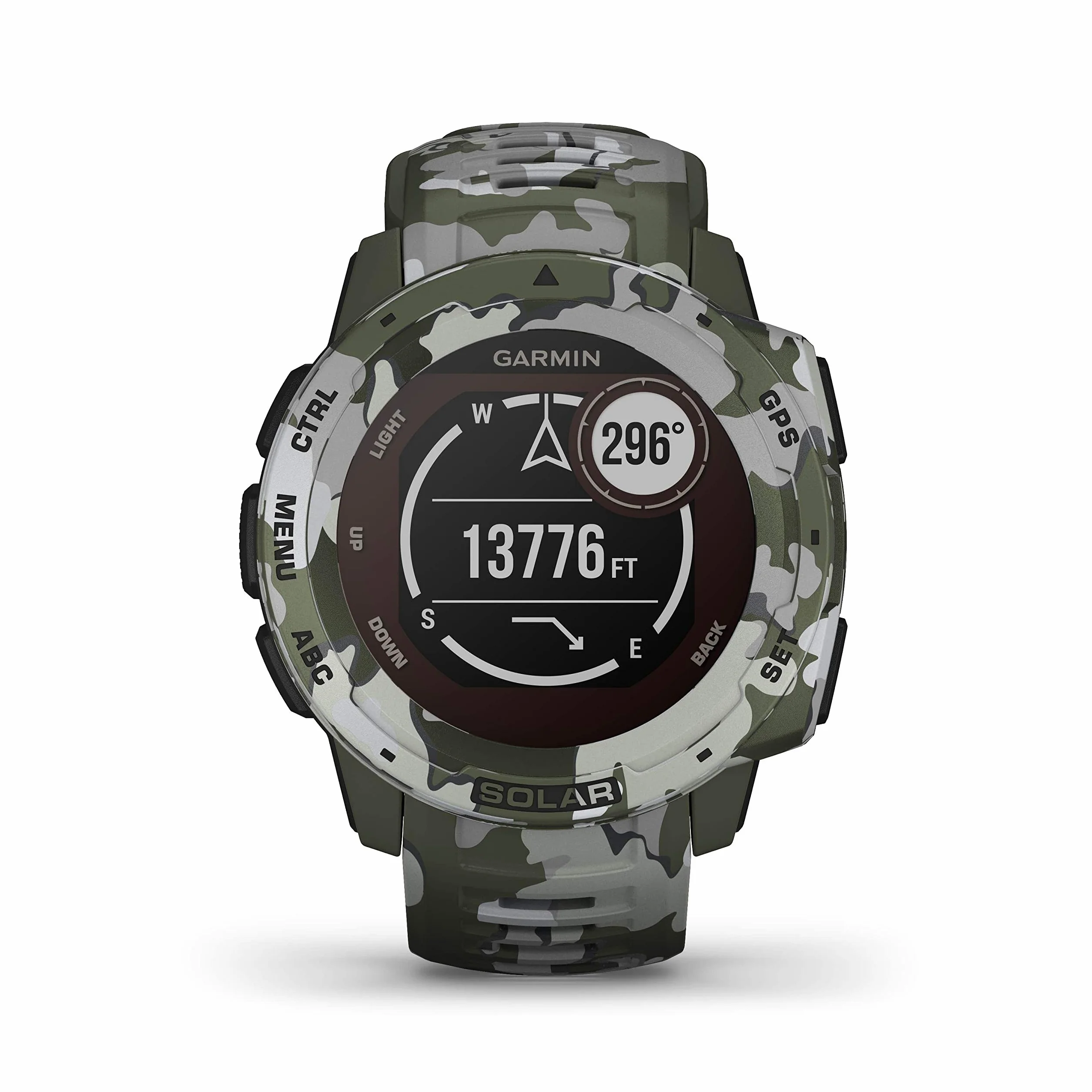 Garmin Instinct Solar, Smartwatch Gps con Ricarica Solare, Lichen Camo, 4.5 x 4.5 x 1.53 cm (Ricondizionato)